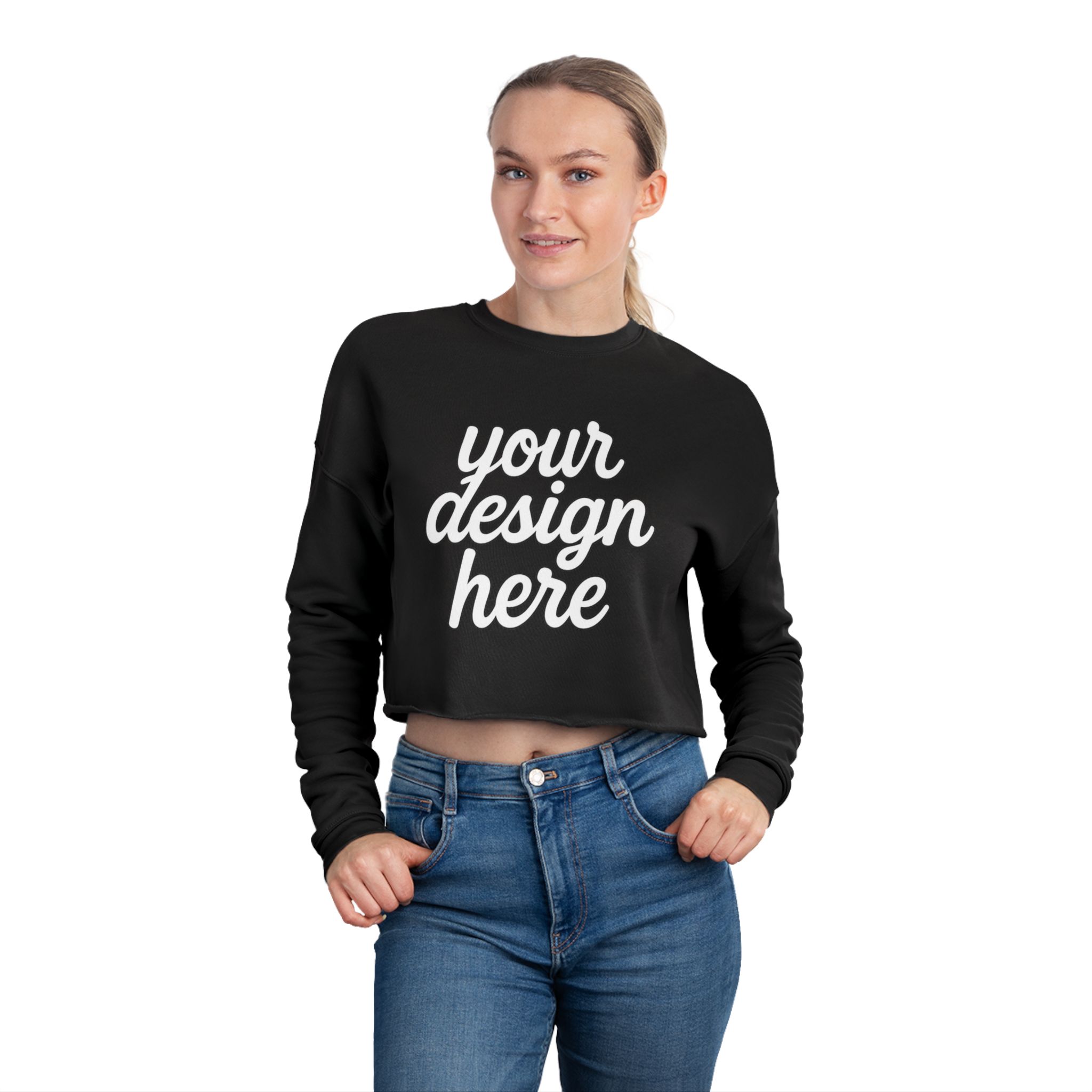 10514736408616165205_2048.jpeg Trendy Women's Cropped Sweatshirt with Customizable Design, Casual Wear, Cozy Fashion, Gift for Her, Stylish Sweater
