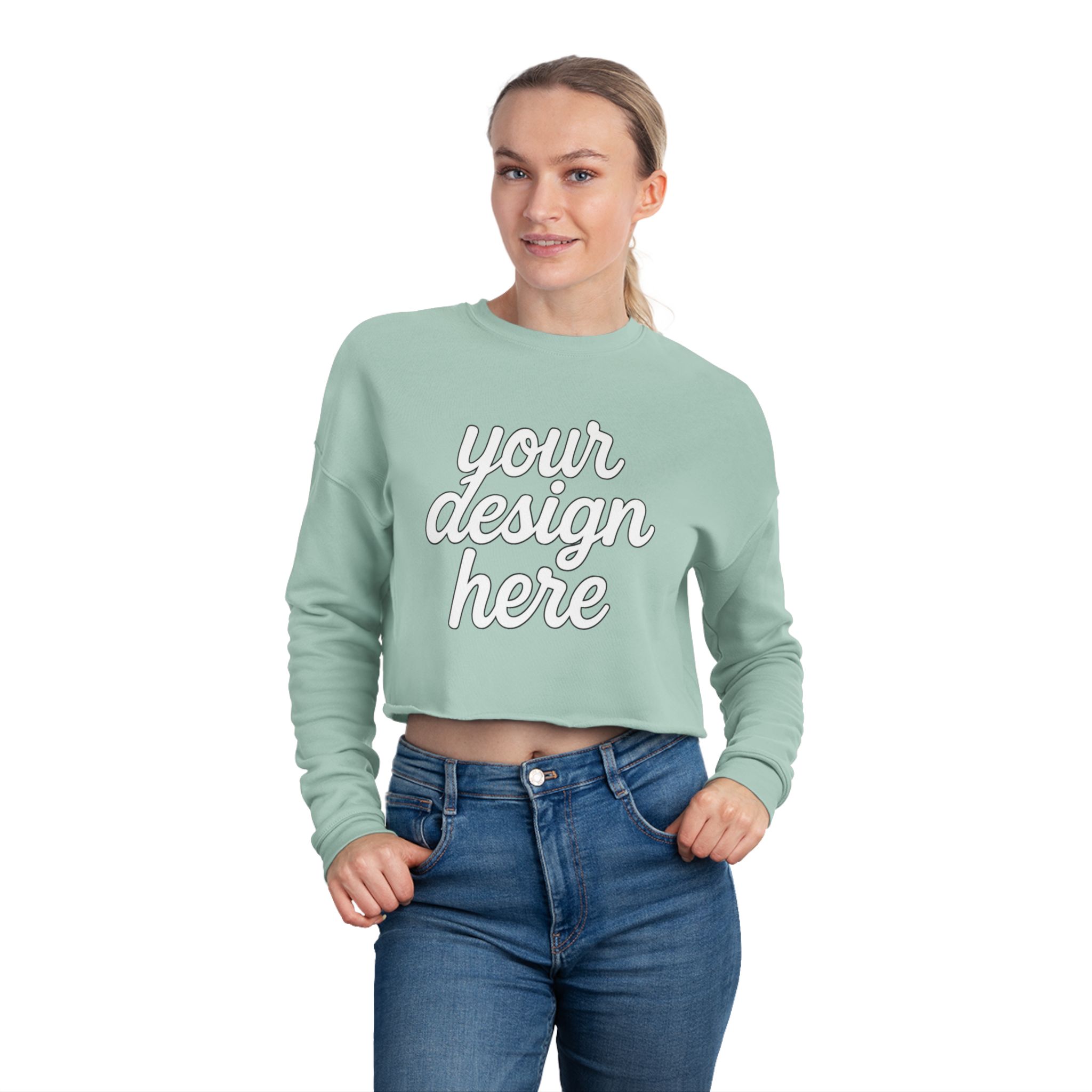 11870674795003869683_2048.jpeg Trendy Women's Cropped Sweatshirt with Customizable Design, Casual Wear, Cozy Fashion, Gift for Her, Stylish Sweater