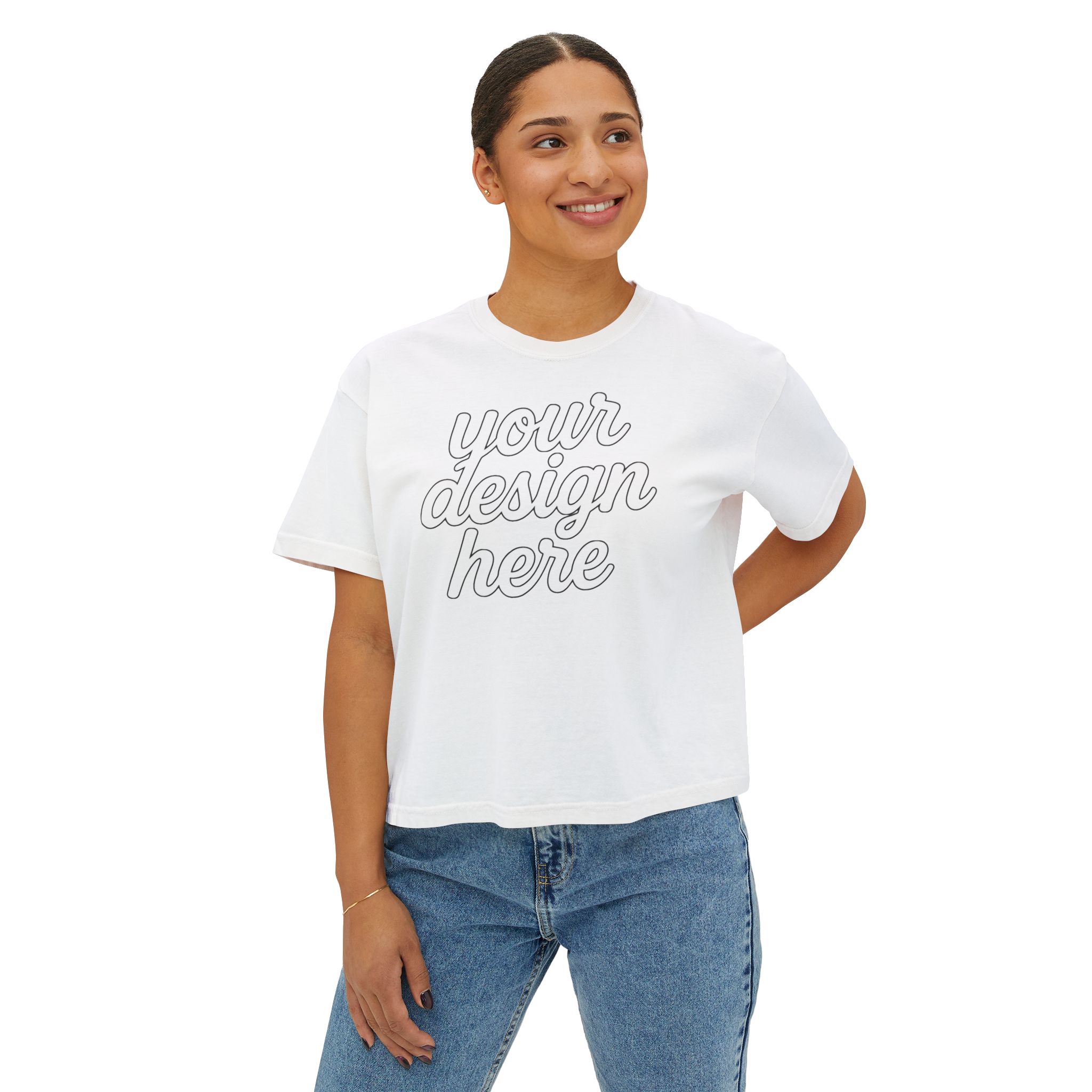 13559069843885595268_2048-1.jpeg Stylish Women's Boxy Tee, Trendy Casual Shirt for Everyday Wear, Perfect for Summer, Gift Idea for Women, Customizable Graphic Tee