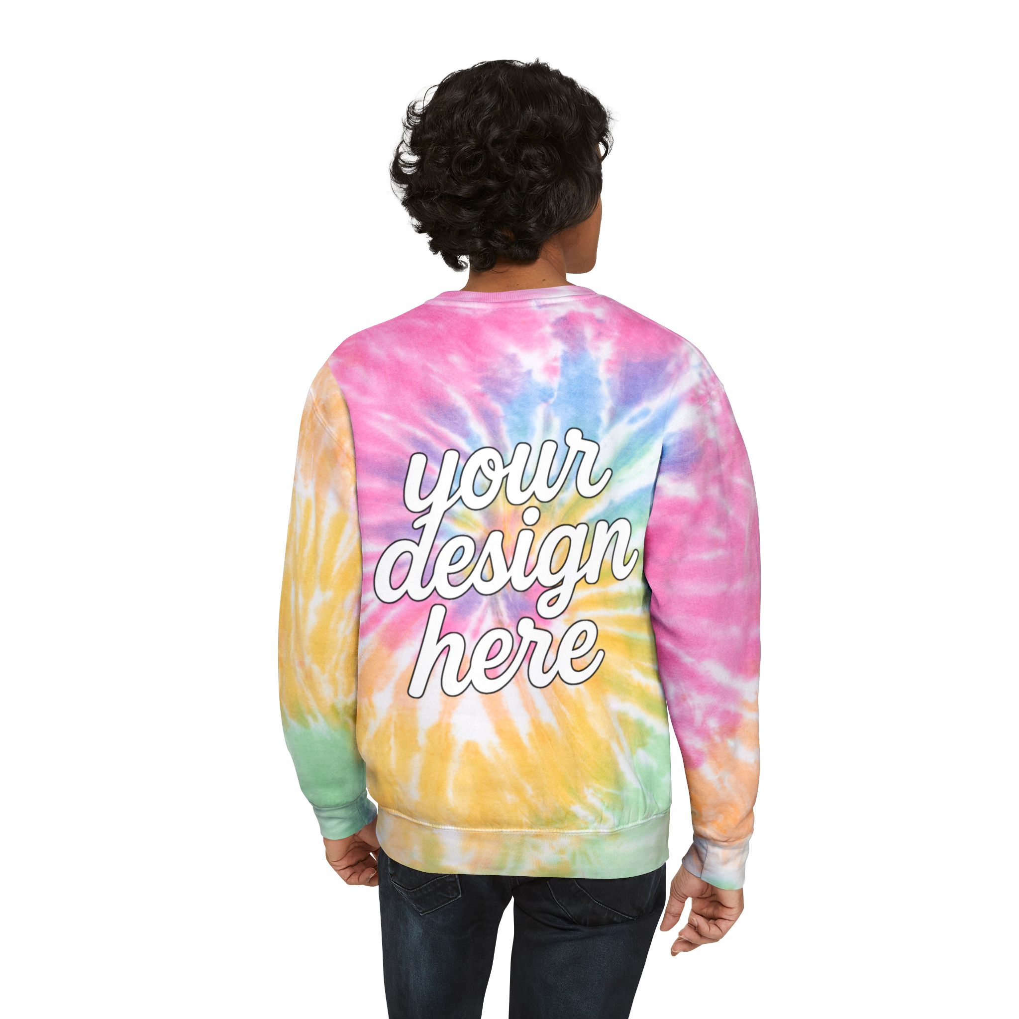 13695579825182544353_2048.jpeg Trendy Unisex Tie-Dye Sweatshirt, Cozy Fashion, Stylish Gift, Warm Layer, Perfect for Fall/Winter, Customizable Design