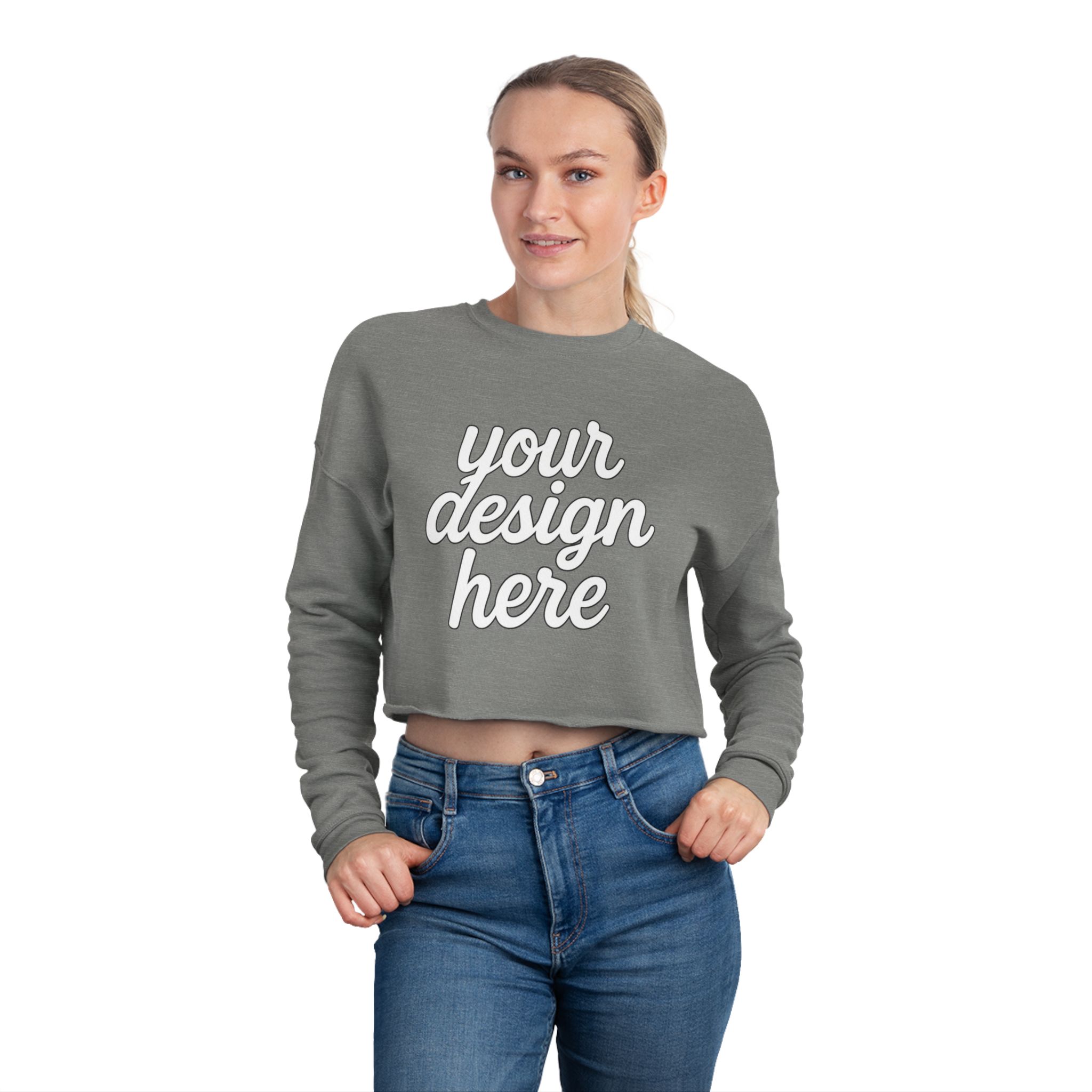 14620683036787496858_2048.jpeg Trendy Women's Cropped Sweatshirt with Customizable Design, Casual Wear, Cozy Fashion, Gift for Her, Stylish Sweater