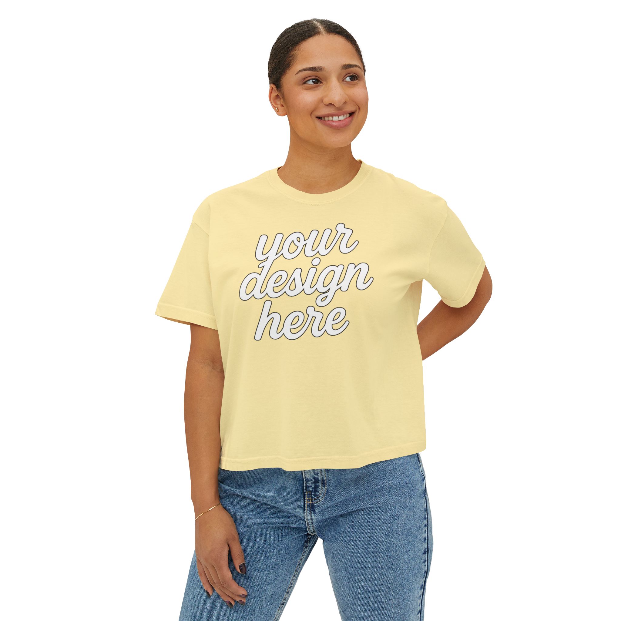 16705068298285468005_2048-1.jpeg Stylish Women's Boxy Tee, Trendy Casual Shirt for Everyday Wear, Perfect for Summer, Gift Idea for Women, Customizable Graphic Tee