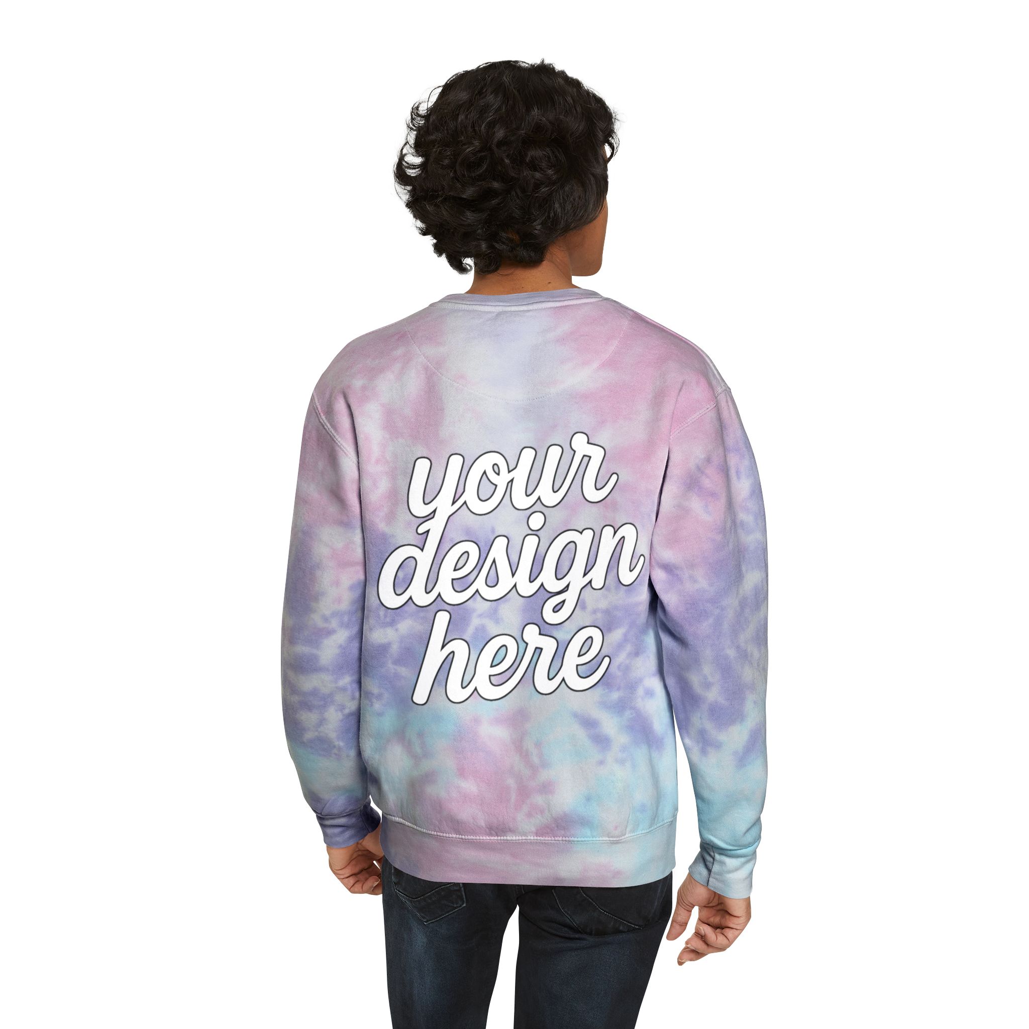 1774802144485709101_2048.jpeg Trendy Unisex Tie-Dye Sweatshirt, Cozy Fashion, Stylish Gift, Warm Layer, Perfect for Fall/Winter, Customizable Design