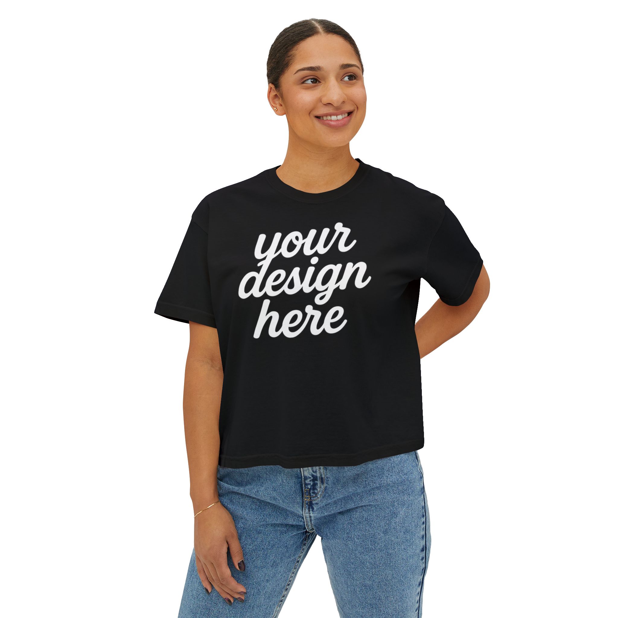 18194167058196230645_2048-1.jpeg Stylish Women's Boxy Tee, Trendy Casual Shirt for Everyday Wear, Perfect for Summer, Gift Idea for Women, Customizable Graphic Tee