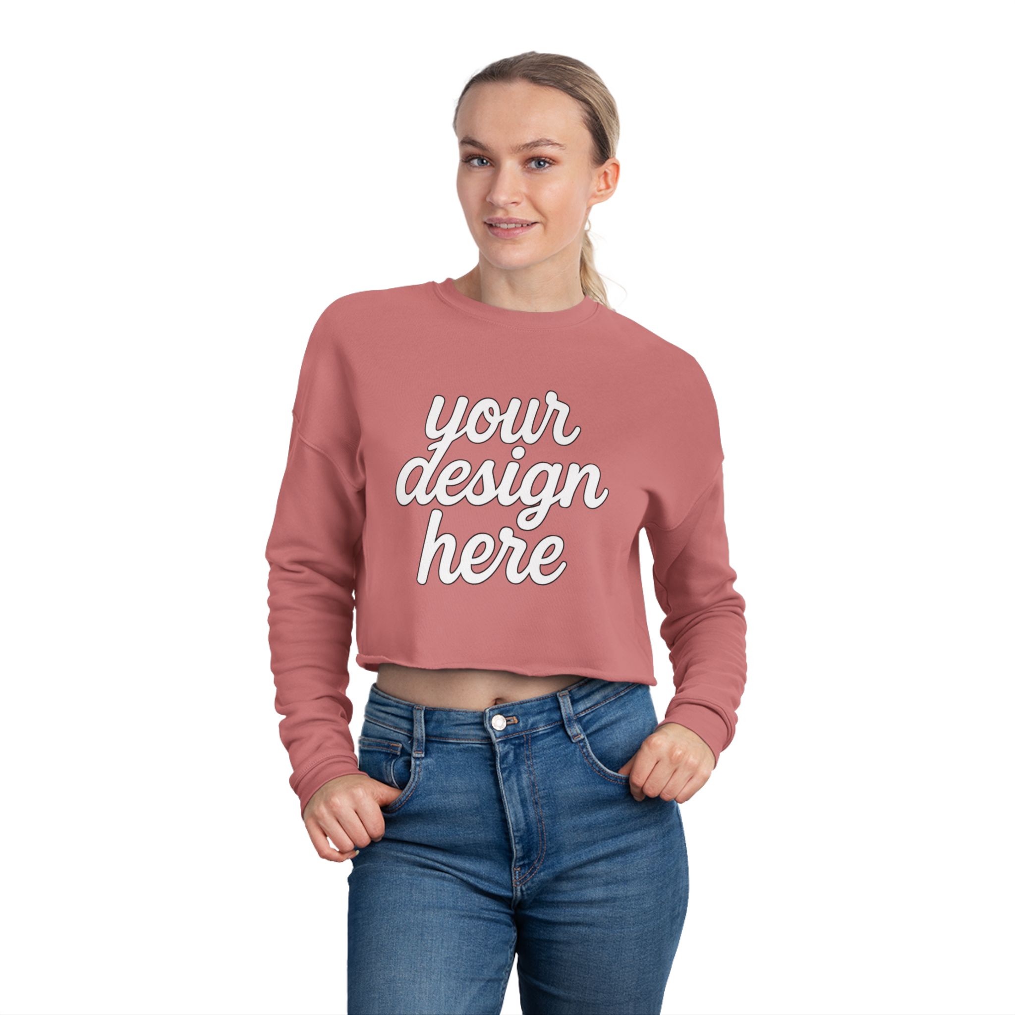 2837333490760577676_2048.jpeg Trendy Women's Cropped Sweatshirt with Customizable Design, Casual Wear, Cozy Fashion, Gift for Her, Stylish Sweater