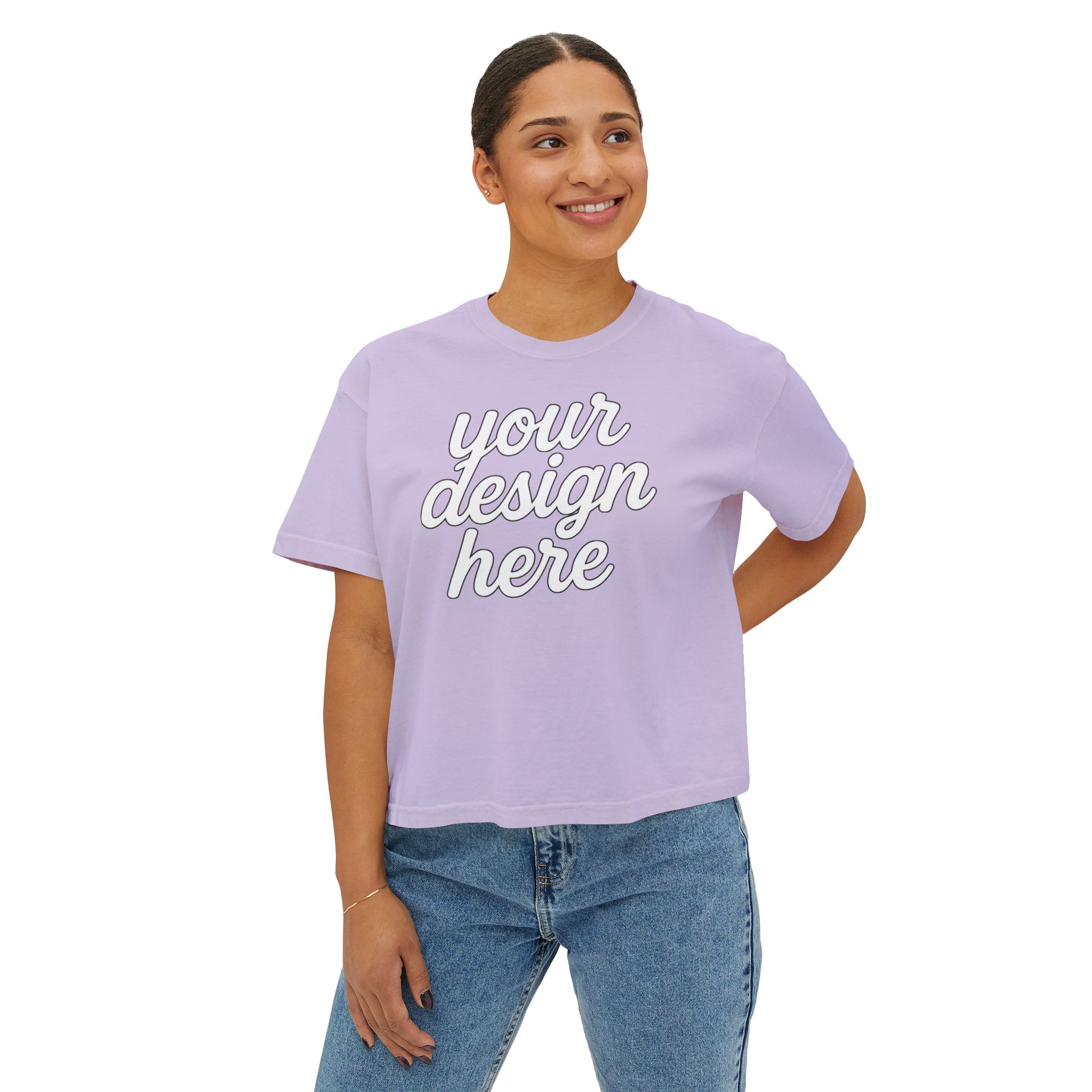 3932589597833845216_2048-1.jpeg Stylish Women's Boxy Tee, Trendy Casual Shirt for Everyday Wear, Perfect for Summer, Gift Idea for Women, Customizable Graphic Tee