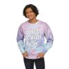 8137642012422071337_2048.jpeg Trendy Unisex Tie-Dye Sweatshirt, Cozy Fashion, Stylish Gift, Warm Layer, Perfect for Fall/Winter, Customizable Design