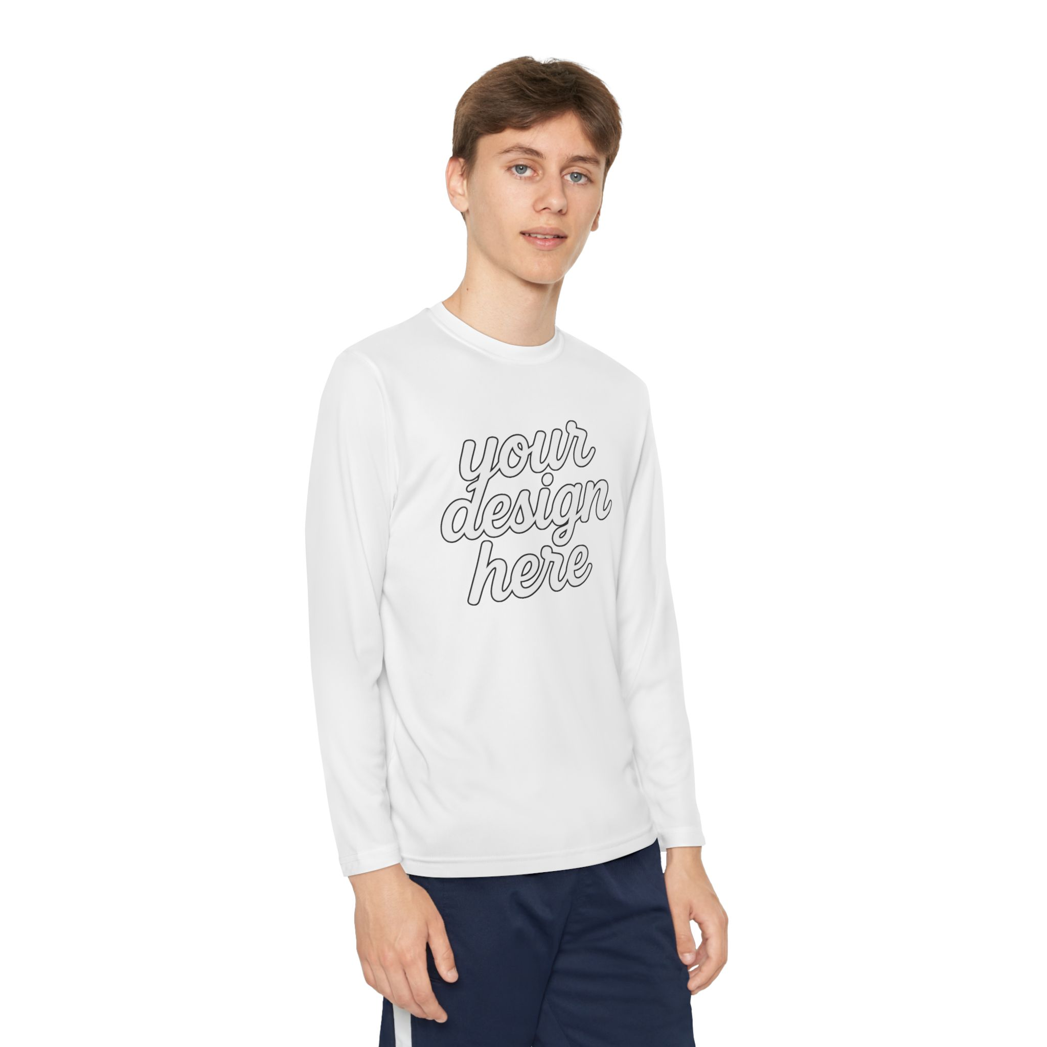 10351576520434764472_2048.webp Custom Youth Long Sleeve Tee for Active Kids, Personalized Athletic Shirt, Ideal for Sports, Birthdays, Gifts, Family Events