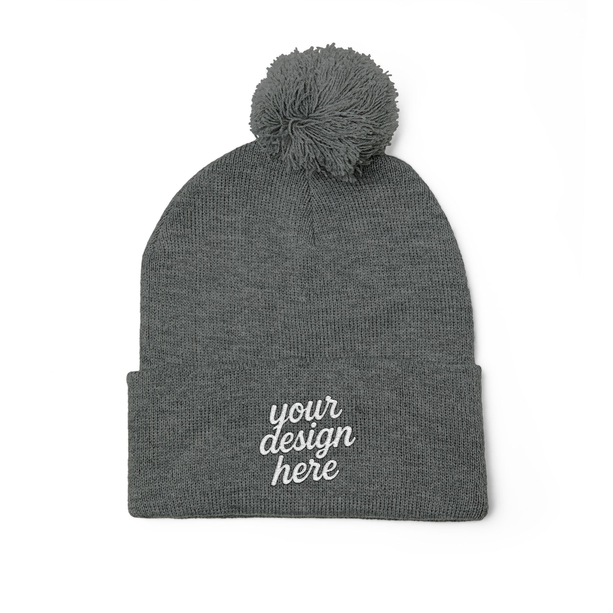 10403077247536390218_2048.webp Cozy Pom-Pom Knit Cap - Custom Embroidered Beanie, Winter Fashion Accessory, Gift for Him/Her, Winter Hat, Casual Headwear