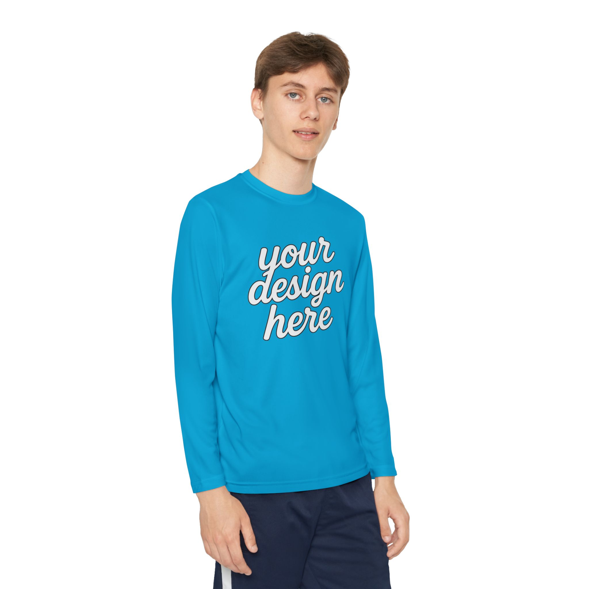 11220512263890394865_2048.webp Custom Youth Long Sleeve Tee for Active Kids, Personalized Athletic Shirt, Ideal for Sports, Birthdays, Gifts, Family Events