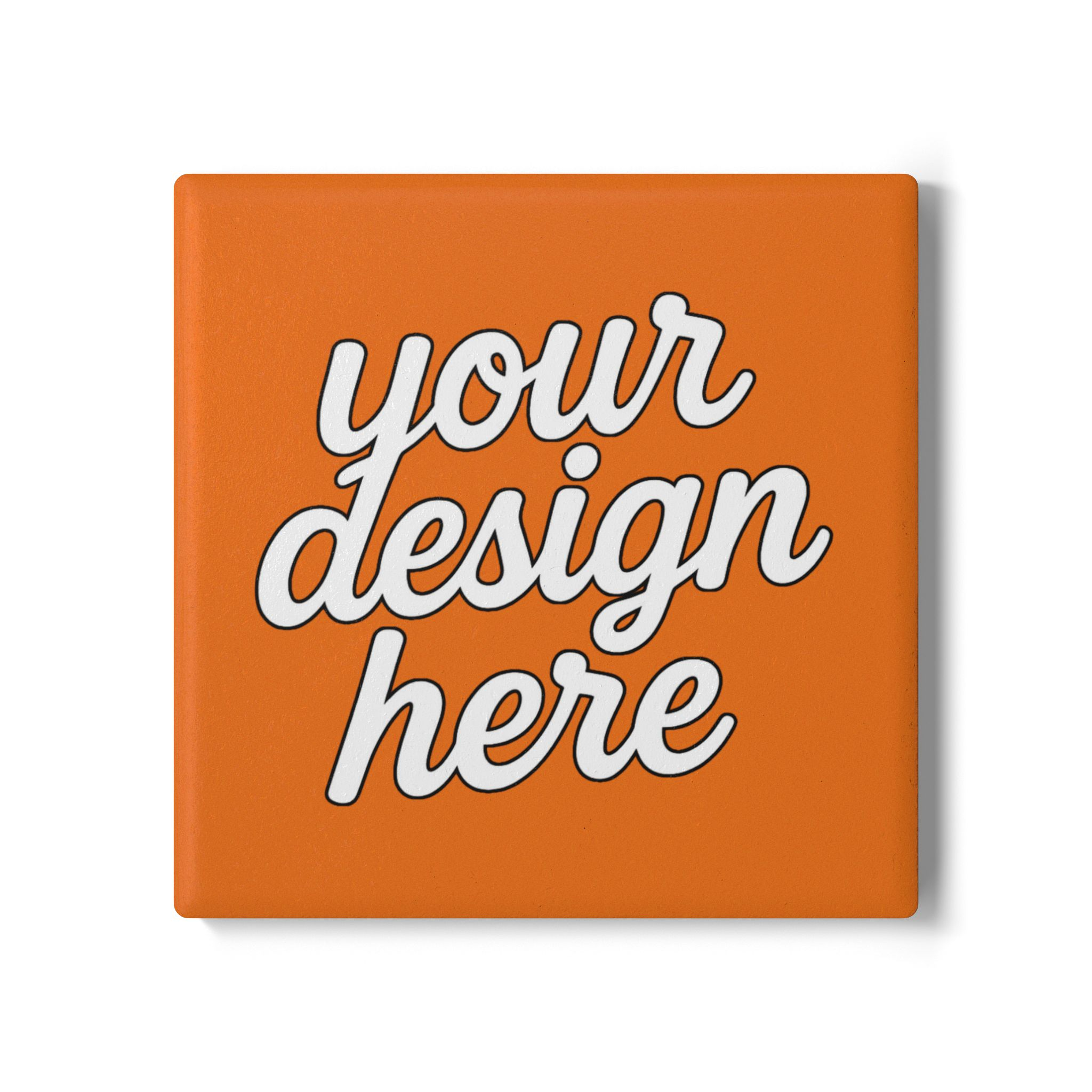 1173000809827638003_2048.webp Customizable Orange Ceramic Coaster, Stylish Drink Coaster, Personalized Gift, Home Bar Decor, Kitchen Accessory, Housewarming Gift