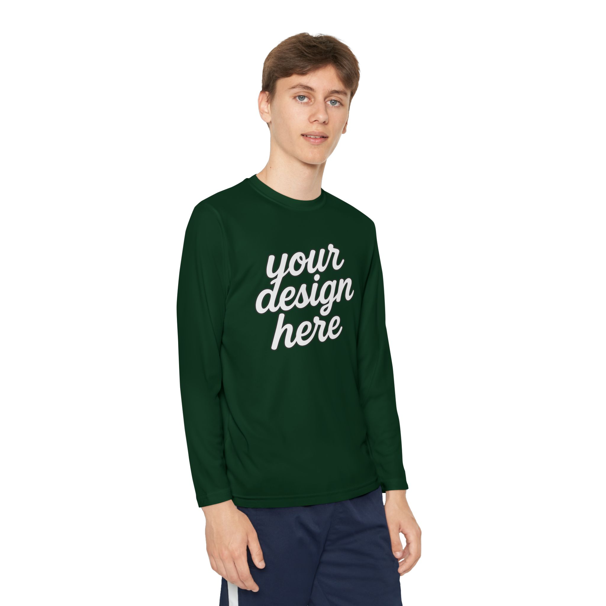 11769686071302702831_2048.webp Custom Youth Long Sleeve Tee for Active Kids, Personalized Athletic Shirt, Ideal for Sports, Birthdays, Gifts, Family Events
