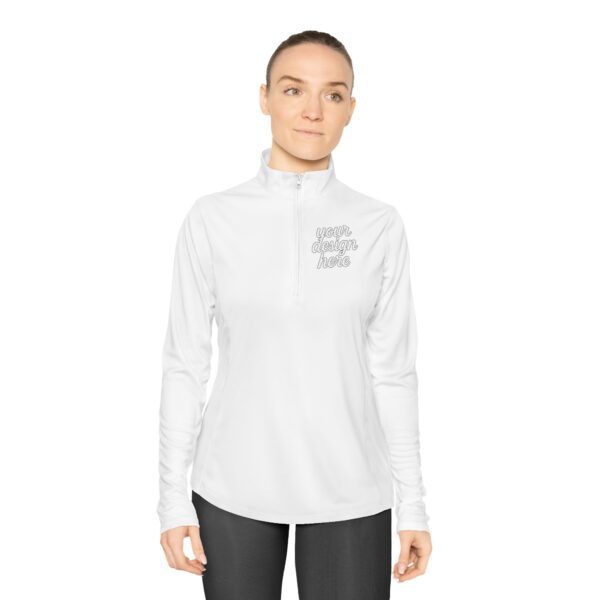 Ladies Quarter-Zip Pullover with Inspirational Quote, Cozy Activewear for Women, Perfect for Gifts, Workout, Casual Wear, Stylish Layering