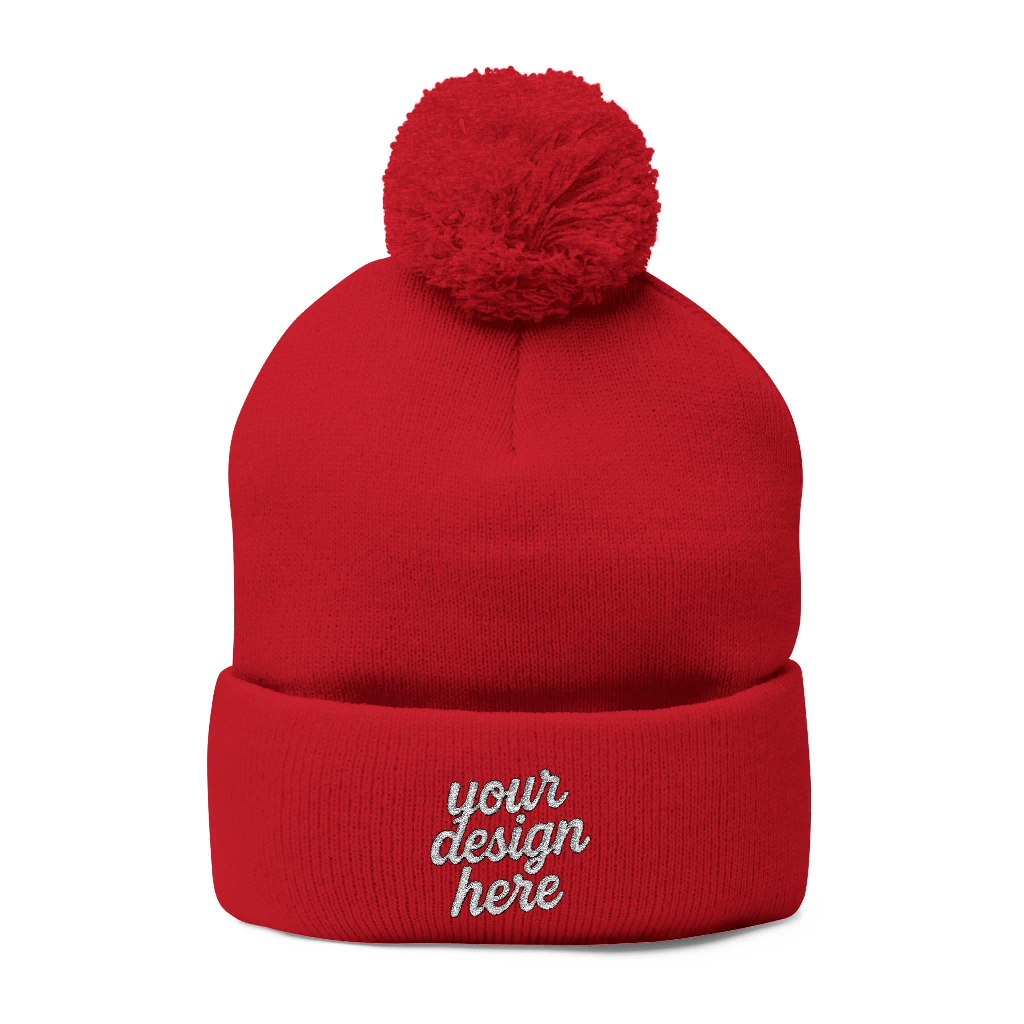 12483332872399479324_2048.webp Cozy Pom-Pom Knit Cap - Custom Embroidered Beanie, Winter Fashion Accessory, Gift for Him/Her, Winter Hat, Casual Headwear
