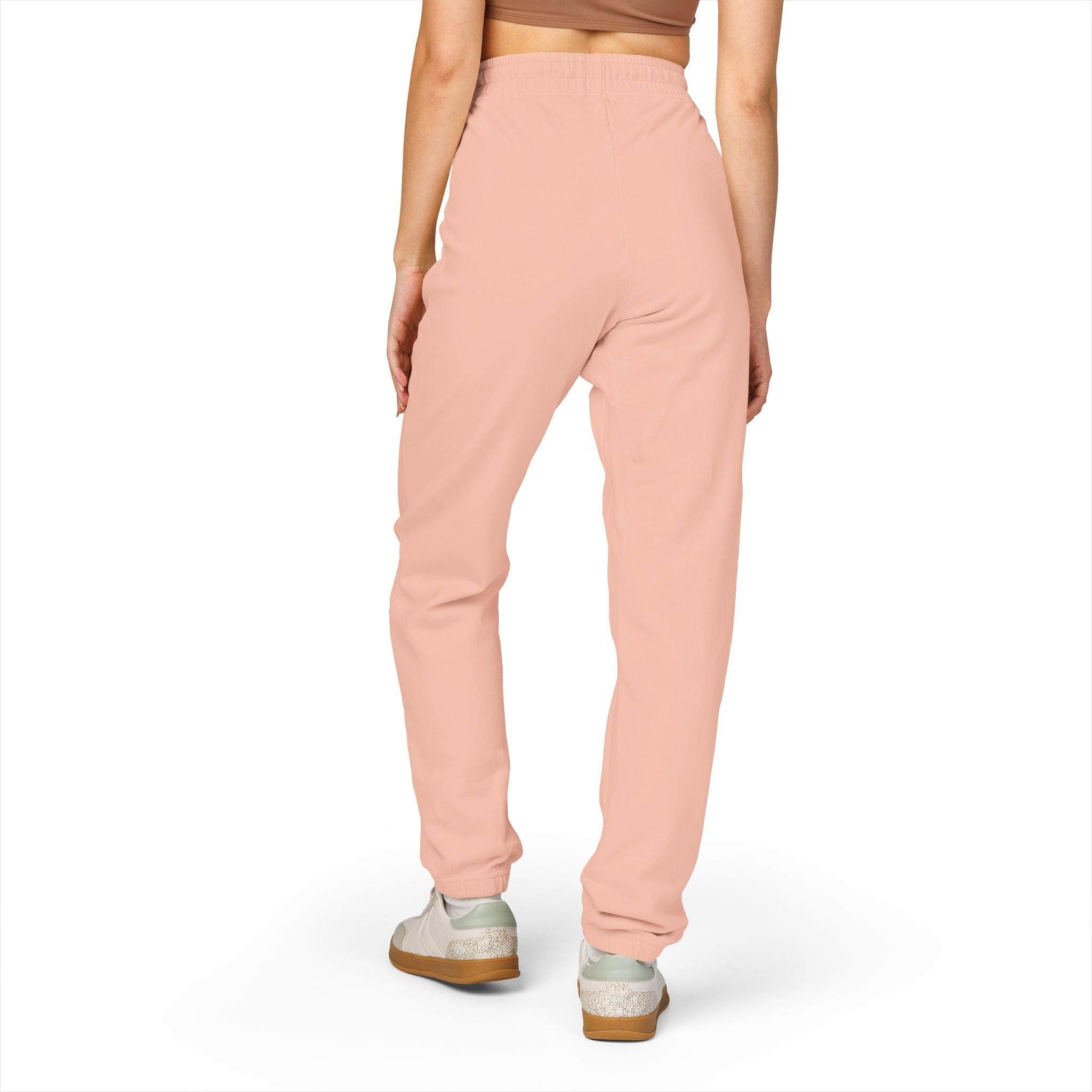 12786613235551223610_2048.jpeg Cozy Garment-Dyed Fleece Sweatpants with Floral Design, Comfy Lounge Pants, Perfect for Relaxation, Casual Wear, Home and Gift