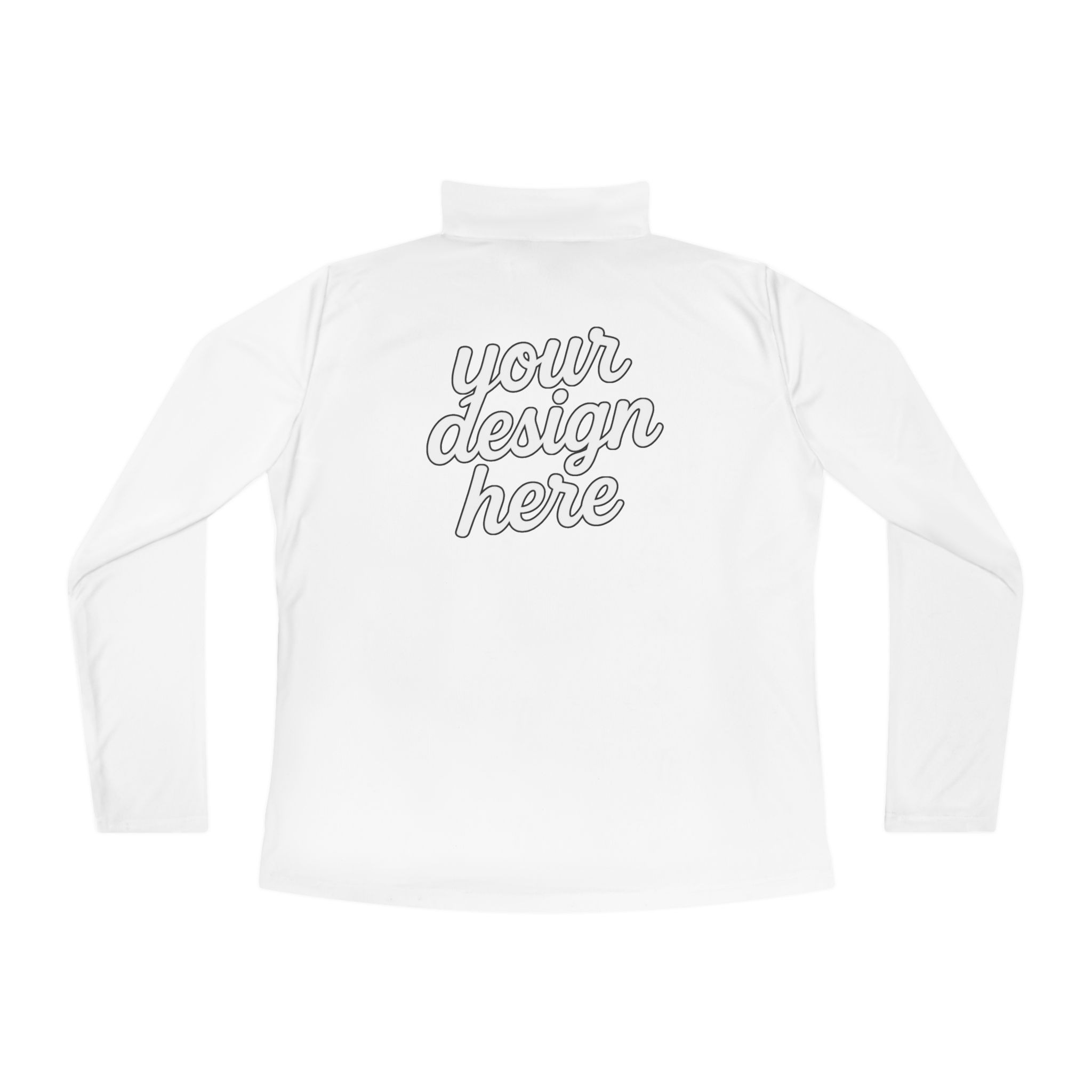 12792987391204978689_2048.jpeg Ladies Quarter-Zip Pullover with Inspirational Quote, Cozy Activewear for Women, Perfect for Gifts, Workout, Casual Wear, Stylish Layering