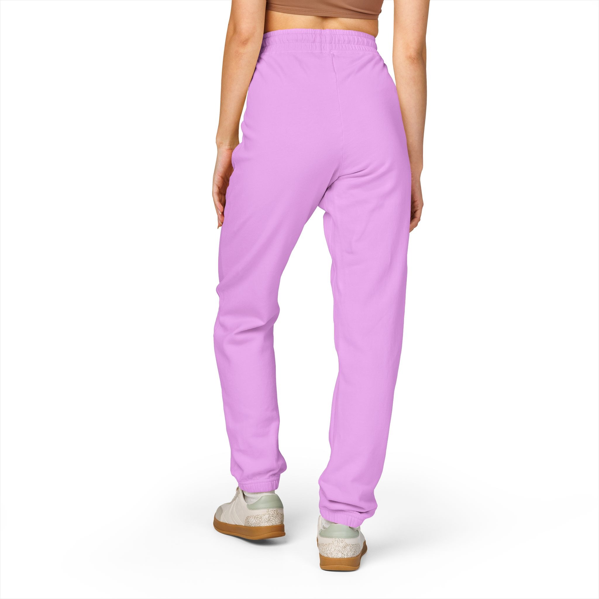 1414639659438155835_2048.jpeg Cozy Garment-Dyed Fleece Sweatpants with Floral Design, Comfy Lounge Pants, Perfect for Relaxation, Casual Wear, Home and Gift