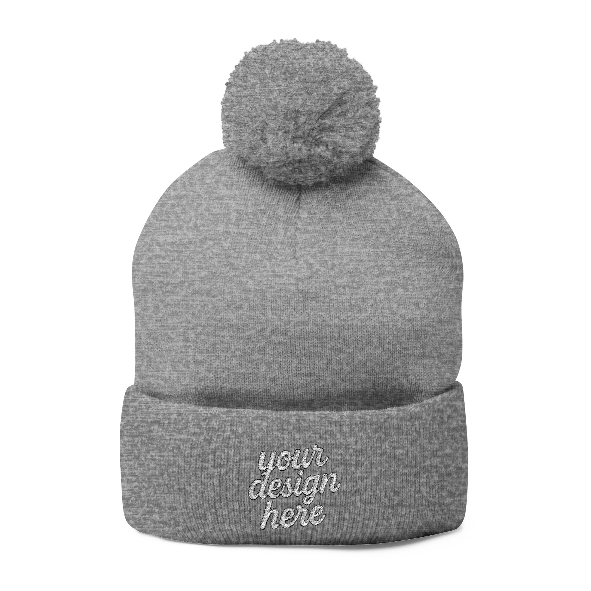 14359674086633913246_2048.webp Cozy Pom-Pom Knit Cap - Custom Embroidered Beanie, Winter Fashion Accessory, Gift for Him/Her, Winter Hat, Casual Headwear
