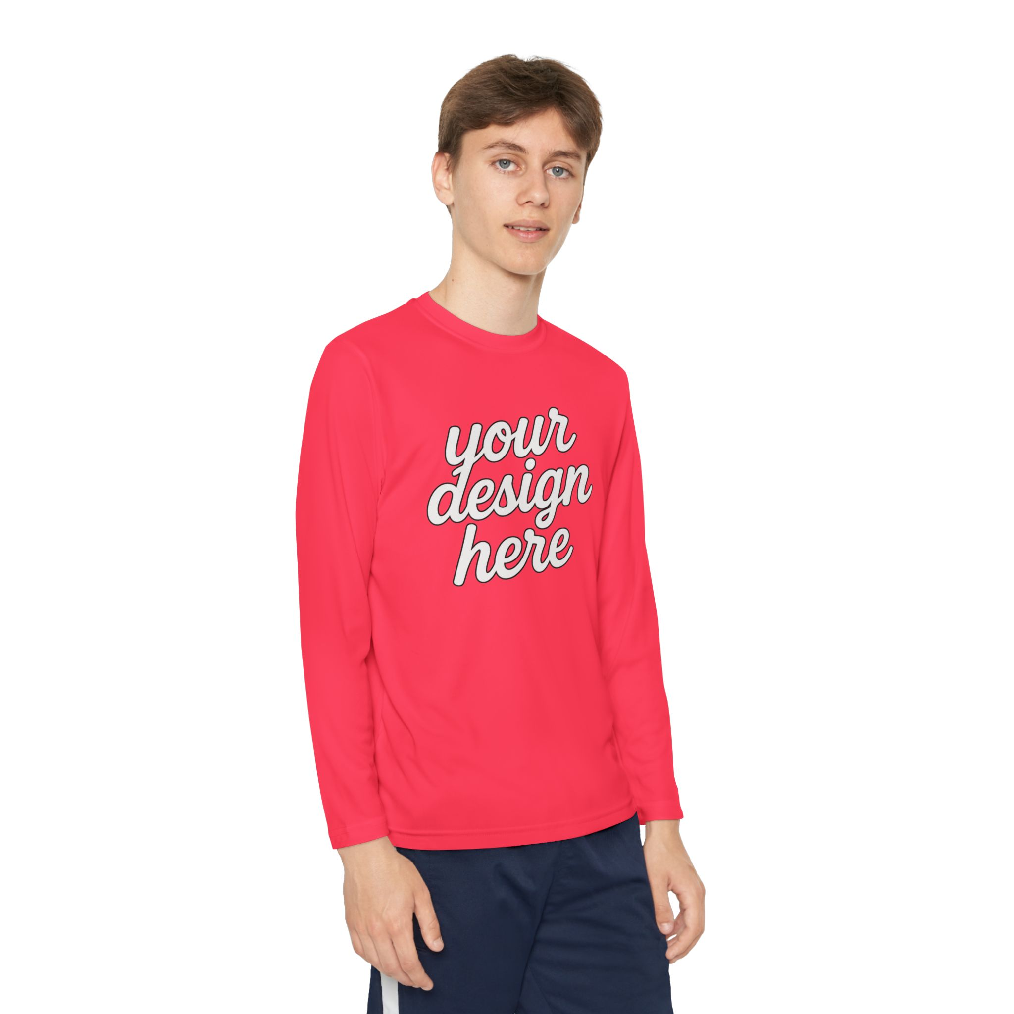 14413095525949657958_2048.webp Custom Youth Long Sleeve Tee for Active Kids, Personalized Athletic Shirt, Ideal for Sports, Birthdays, Gifts, Family Events