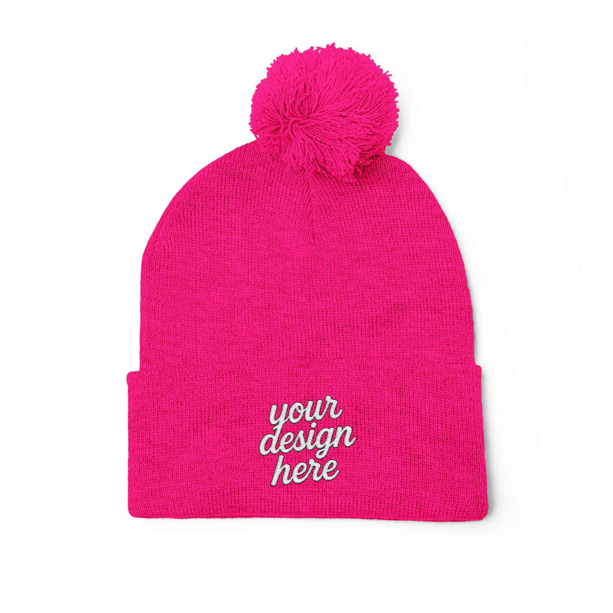 14530877172211698174_2048.webp Cozy Pom-Pom Knit Cap - Custom Embroidered Beanie, Winter Fashion Accessory, Gift for Him/Her, Winter Hat, Casual Headwear