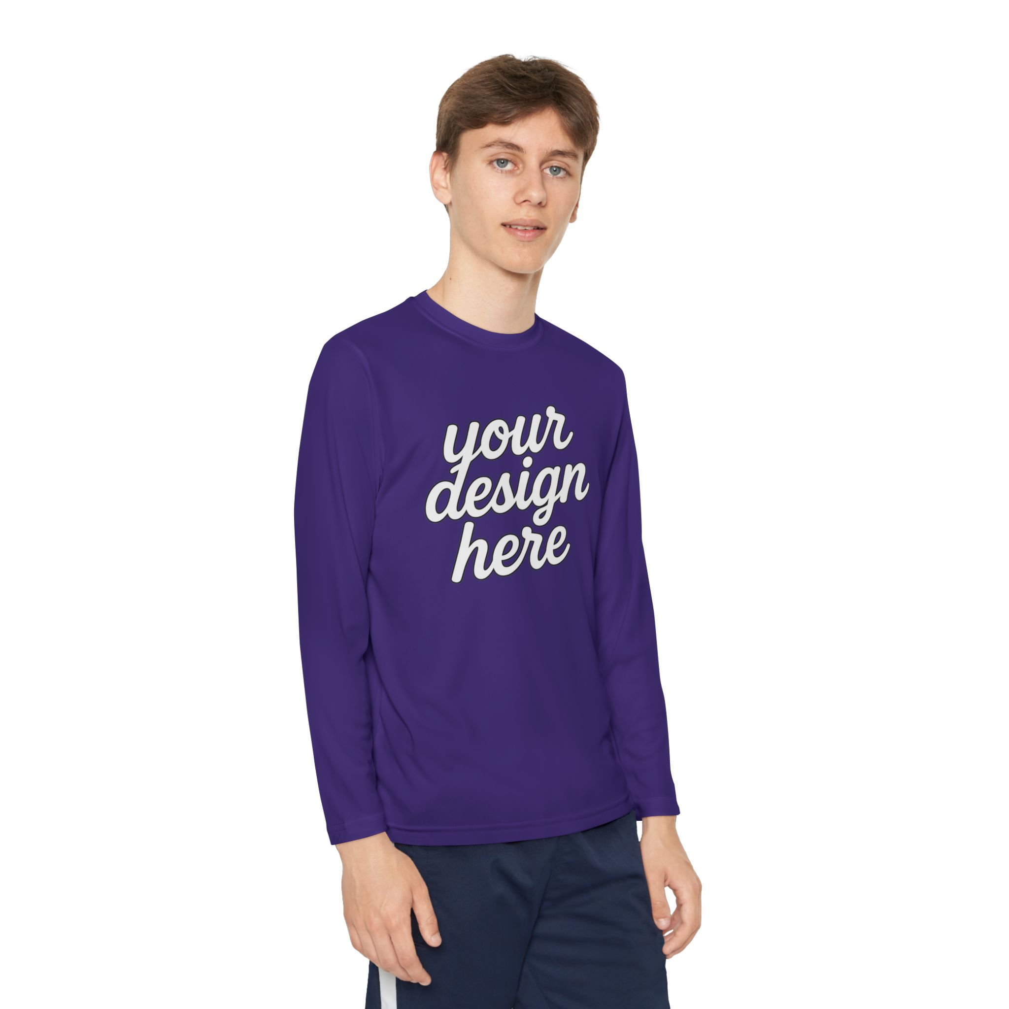 14765951386145929430_2048.webp Custom Youth Long Sleeve Tee for Active Kids, Personalized Athletic Shirt, Ideal for Sports, Birthdays, Gifts, Family Events