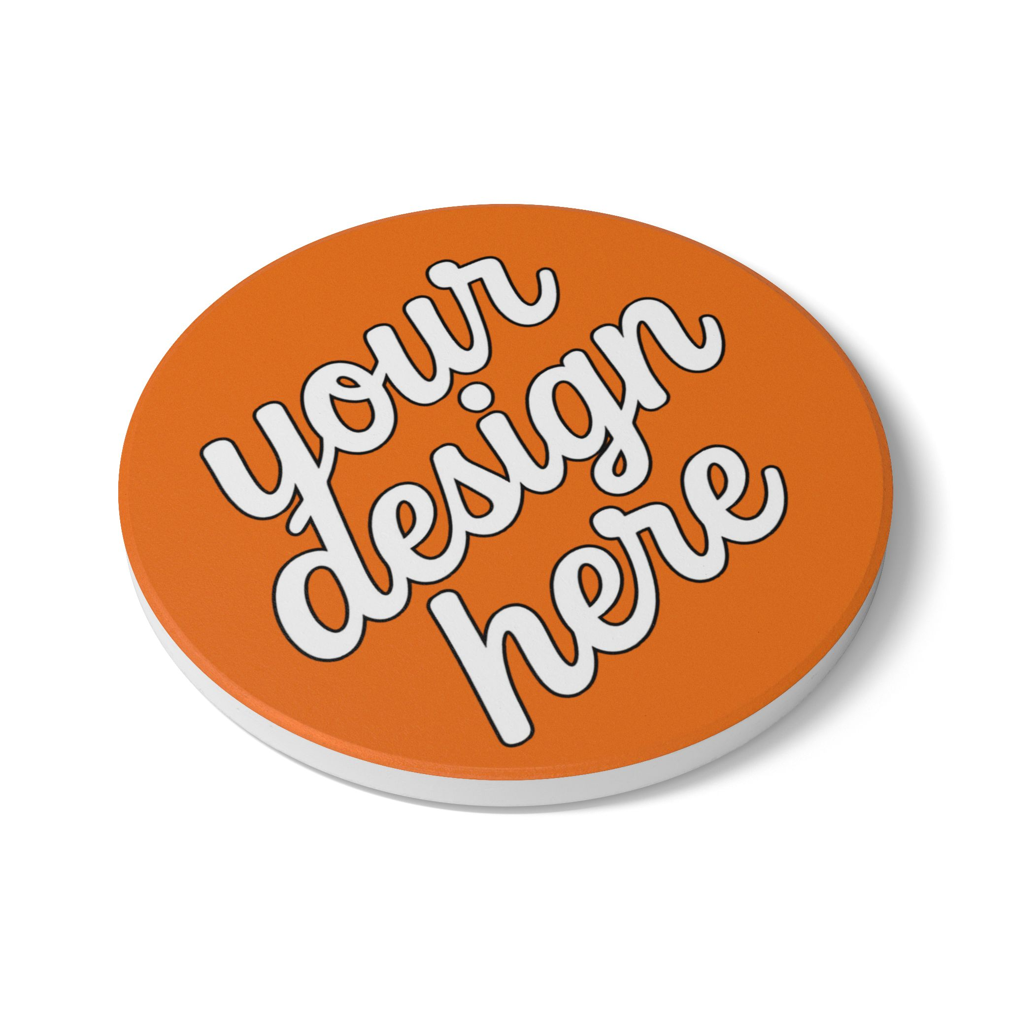 15733706012139502270_2048.webp Customizable Orange Ceramic Coaster, Stylish Drink Coaster, Personalized Gift, Home Bar Decor, Kitchen Accessory, Housewarming Gift
