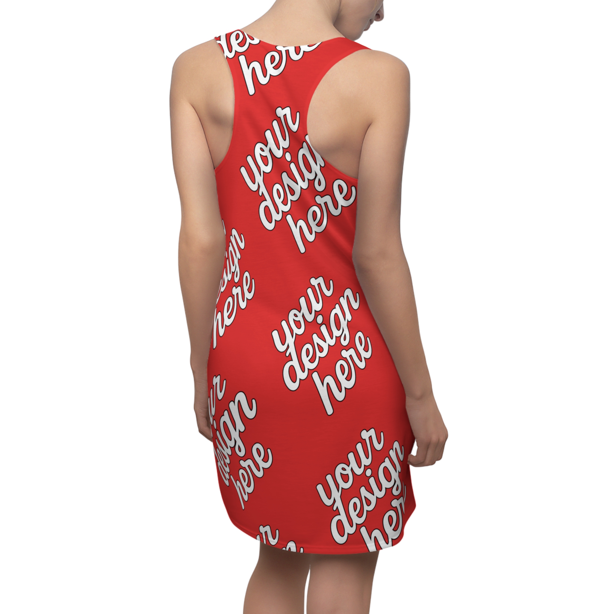 16186169907932605017_2048.jpeg Chic Customizable Racerback Dress, Summer Dress, Casual Wear, Gift for Her, Personalized Racerback Dress