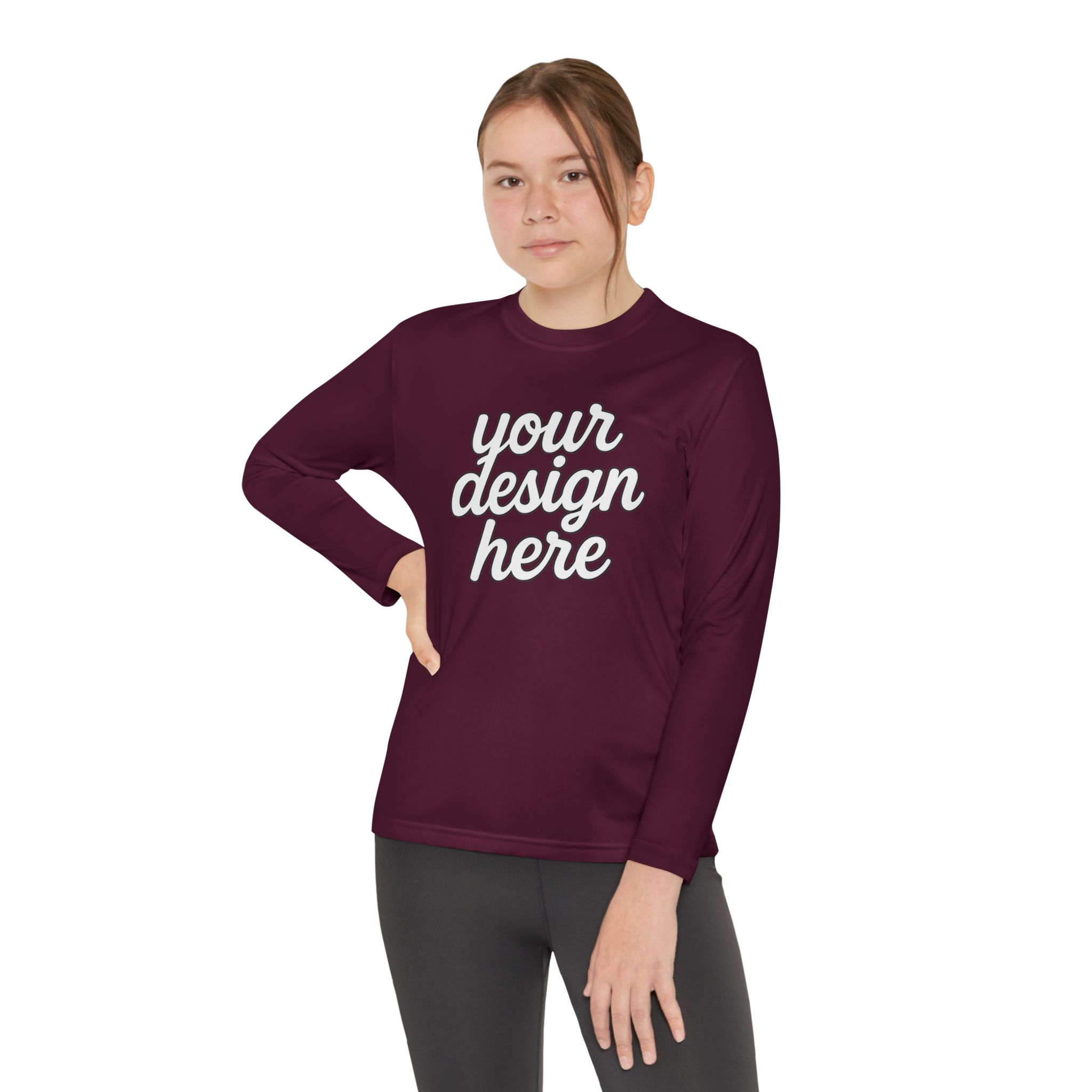 16955092811679744838_2048.webp Custom Youth Long Sleeve Tee for Active Kids, Personalized Athletic Shirt, Ideal for Sports, Birthdays, Gifts, Family Events