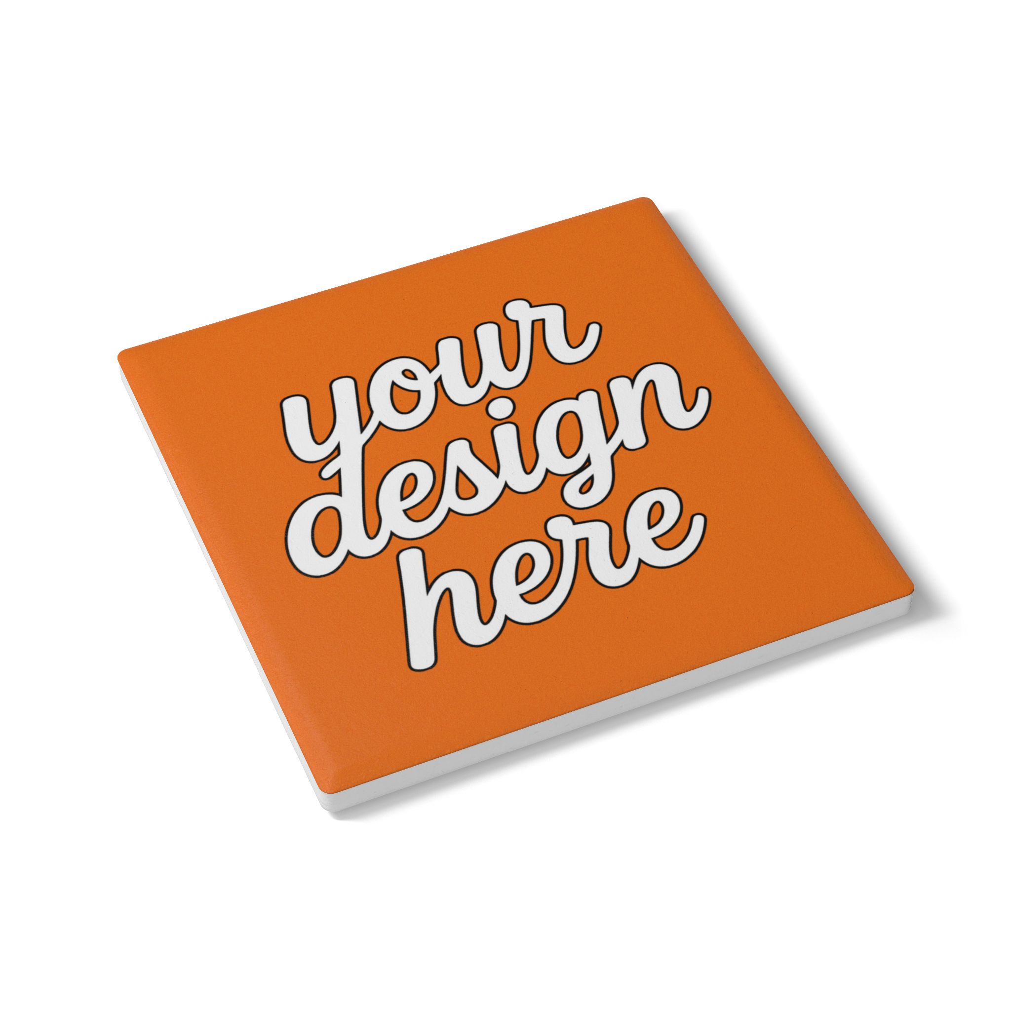 16974915161646916627_2048.webp Customizable Orange Ceramic Coaster, Stylish Drink Coaster, Personalized Gift, Home Bar Decor, Kitchen Accessory, Housewarming Gift