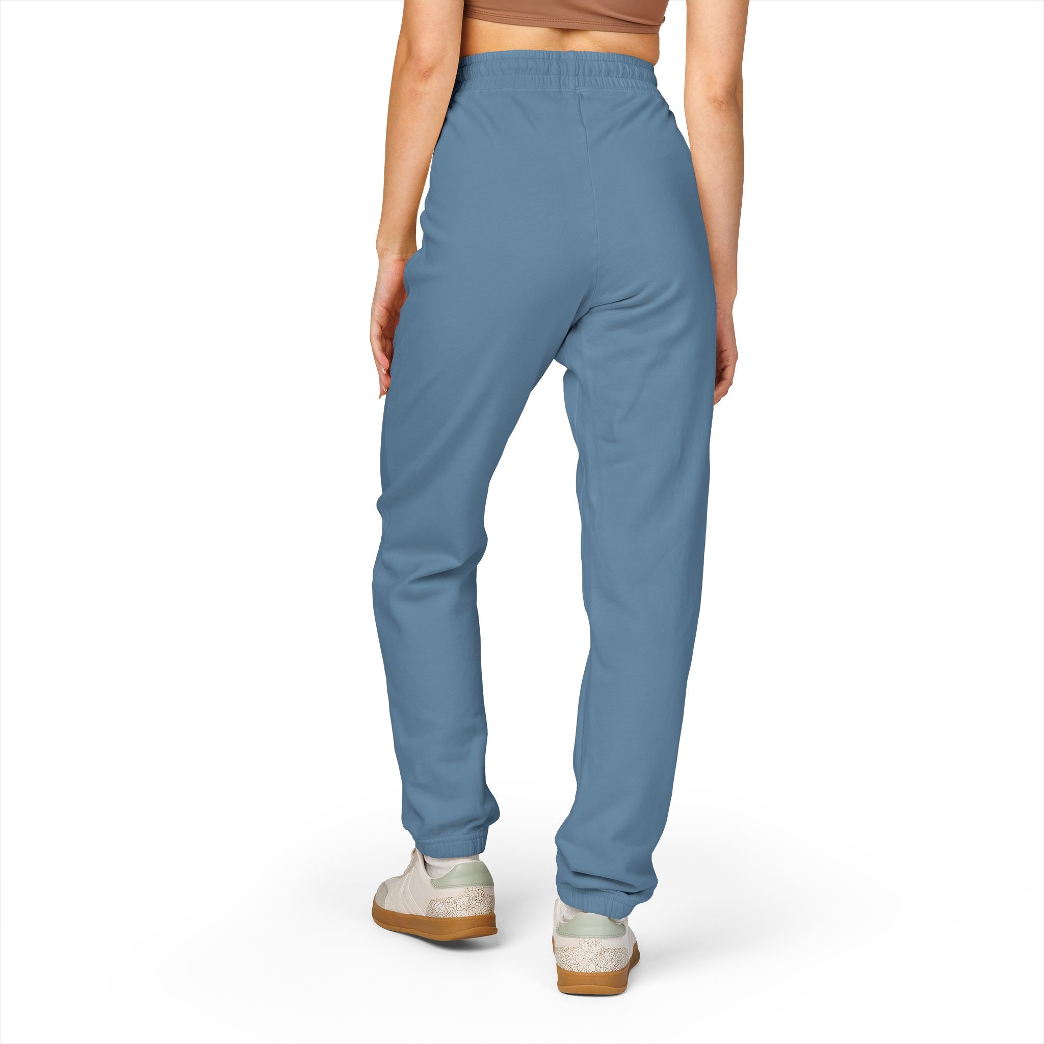 17075029542616629706_2048.jpeg Cozy Garment-Dyed Fleece Sweatpants with Floral Design, Comfy Lounge Pants, Perfect for Relaxation, Casual Wear, Home and Gift