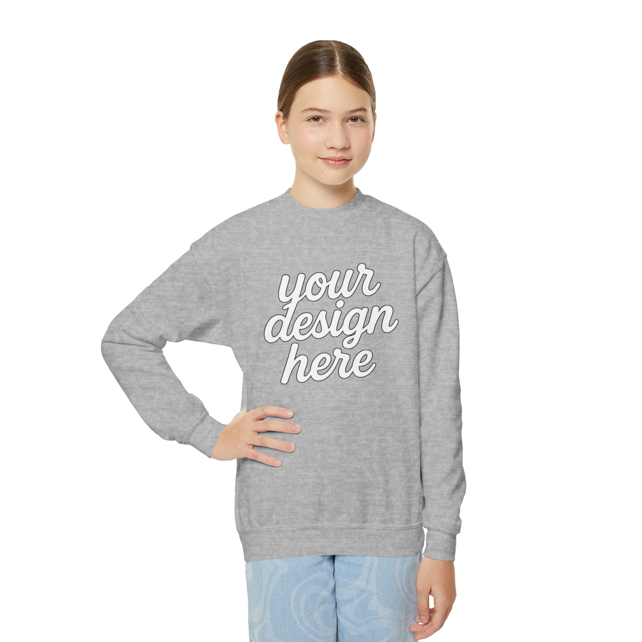 17094159152947459686_2048.jpeg Youth Crewneck Sweatshirt, Cozy Kids Fashion, Personalized Gift, Customizable Sweatshirt, Perfect for School, Casual Wear, Birthdays