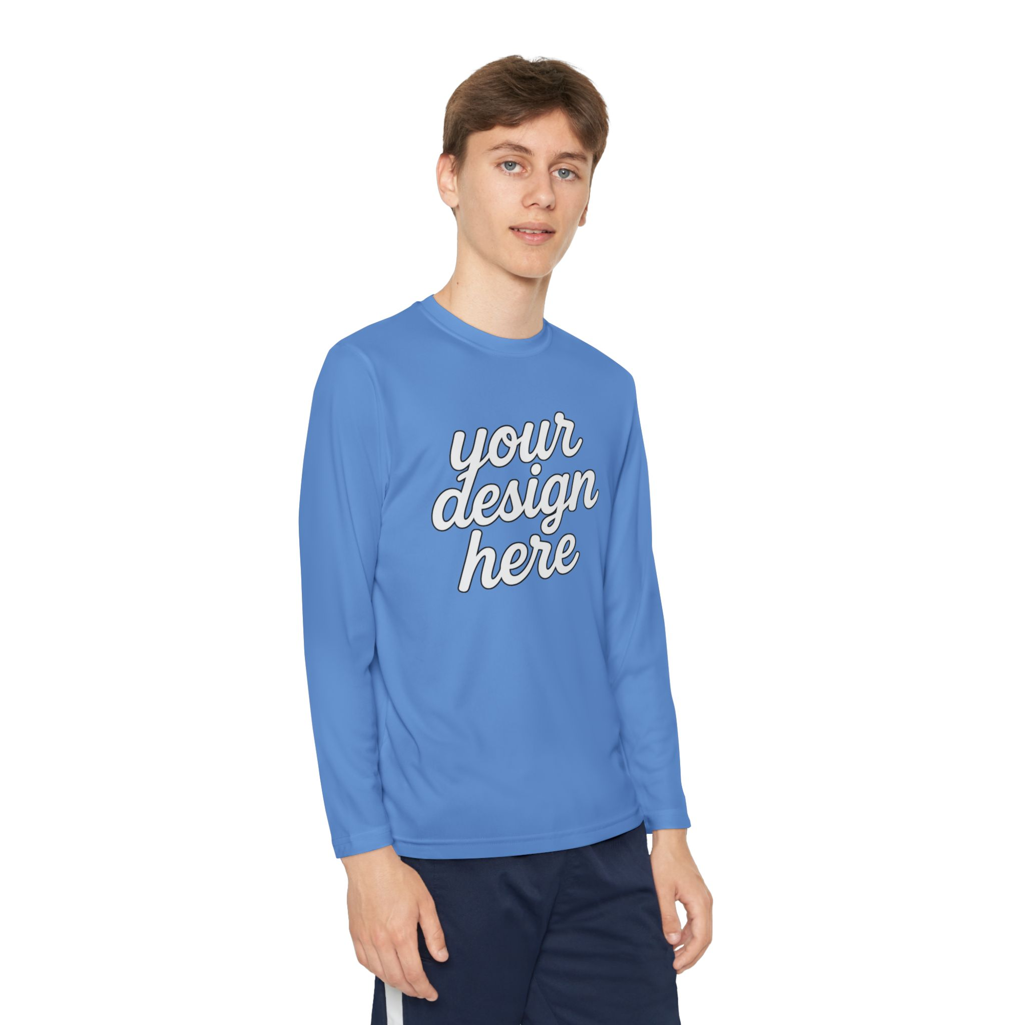 17370727798591629276_2048.webp Custom Youth Long Sleeve Tee for Active Kids, Personalized Athletic Shirt, Ideal for Sports, Birthdays, Gifts, Family Events