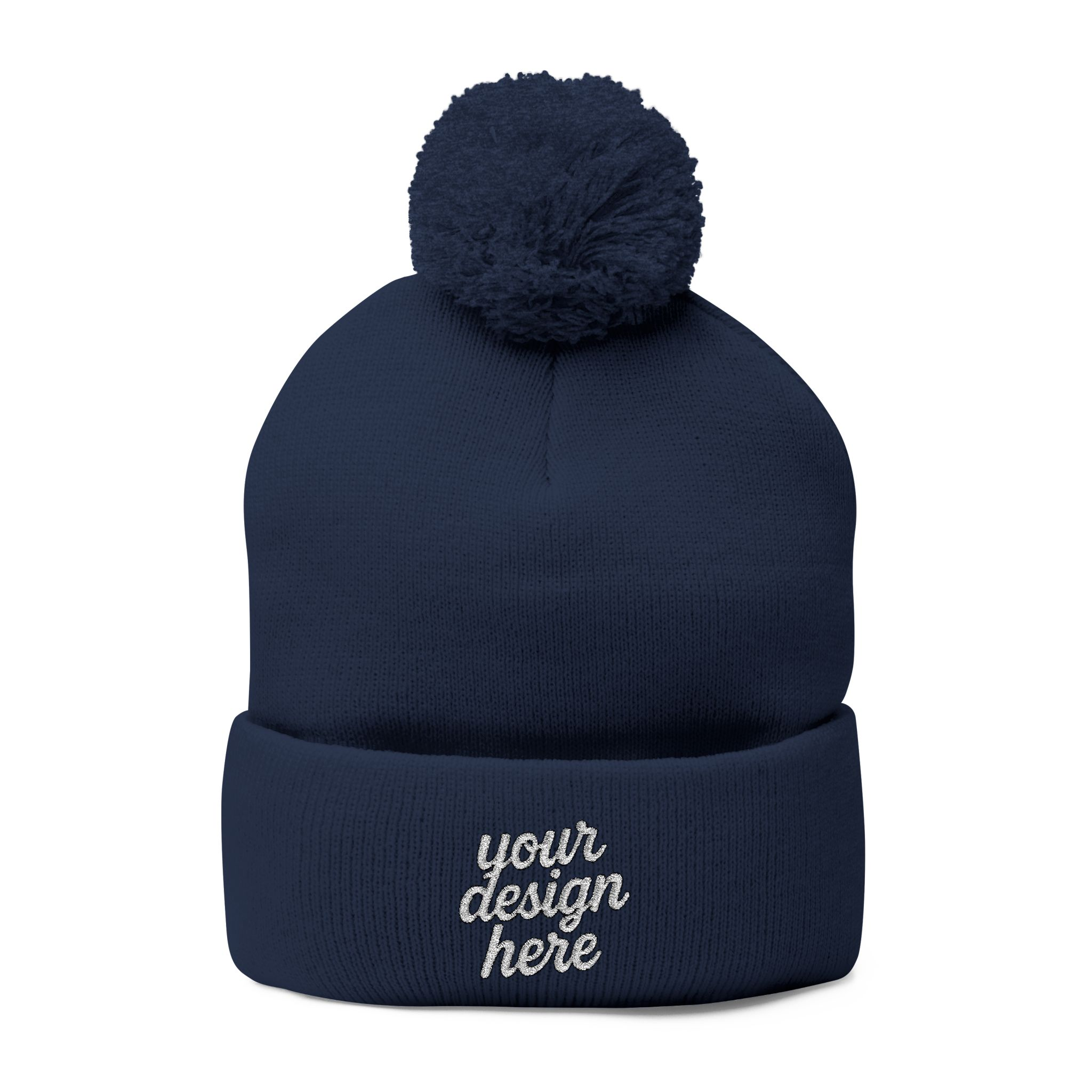 17645304353235724946_2048.webp Cozy Pom-Pom Knit Cap - Custom Embroidered Beanie, Winter Fashion Accessory, Gift for Him/Her, Winter Hat, Casual Headwear