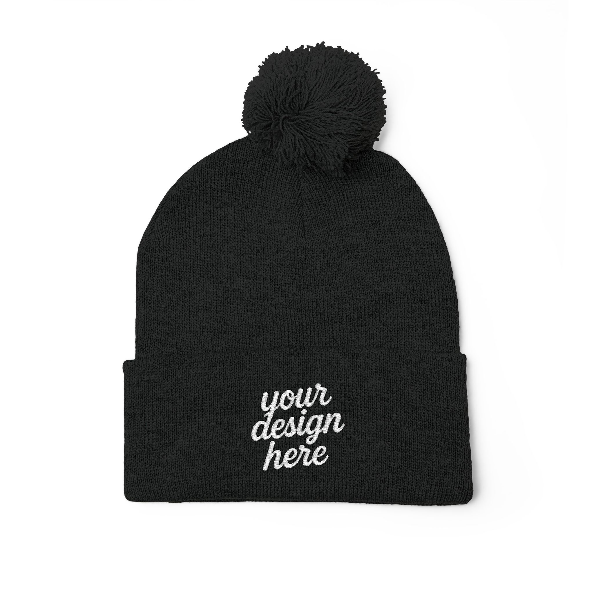 18084842062354182223_2048.webp Cozy Pom-Pom Knit Cap - Custom Embroidered Beanie, Winter Fashion Accessory, Gift for Him/Her, Winter Hat, Casual Headwear