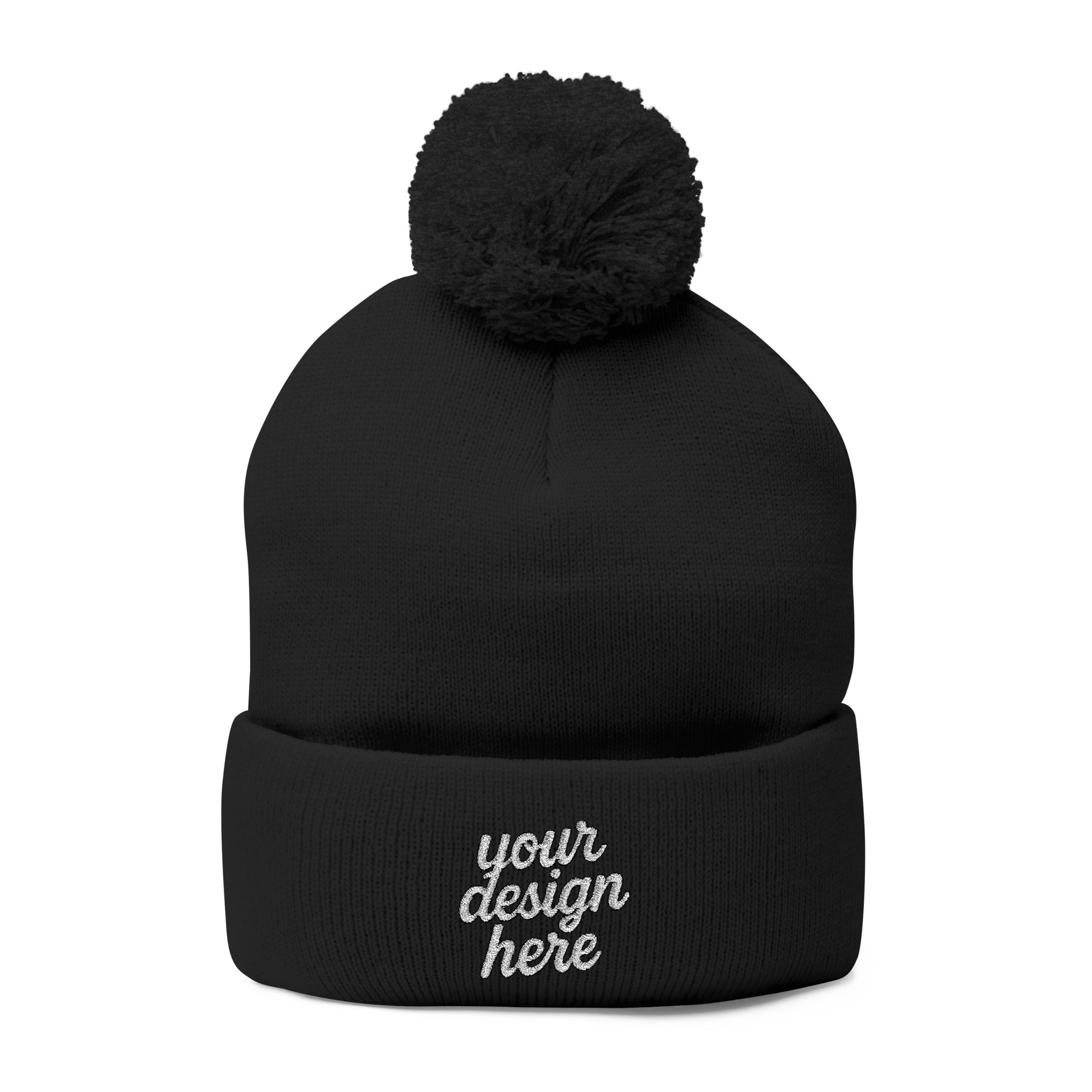 18101279287133619181_2048.webp Cozy Pom-Pom Knit Cap - Custom Embroidered Beanie, Winter Fashion Accessory, Gift for Him/Her, Winter Hat, Casual Headwear