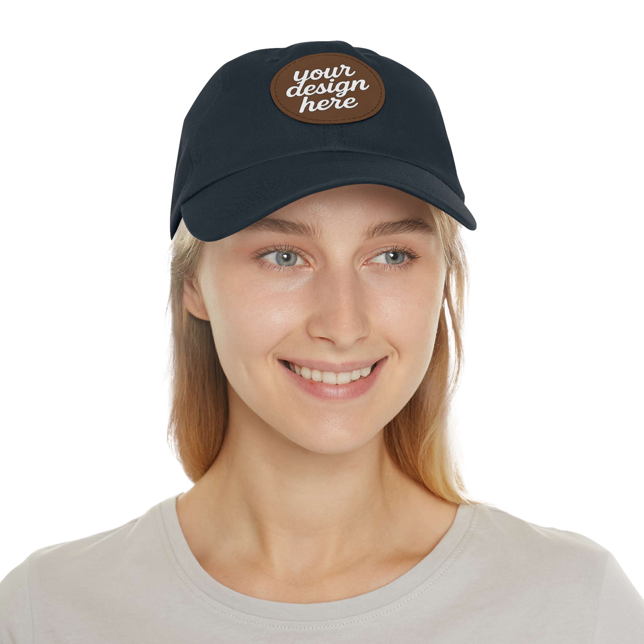 2654568166511396564_2048.webp Dad Hat with Custom Leather Patch, Personalized Gift for Dad, Casual Summer Hat, Adjustable Cap, Father's Day Gift, Gift for Him