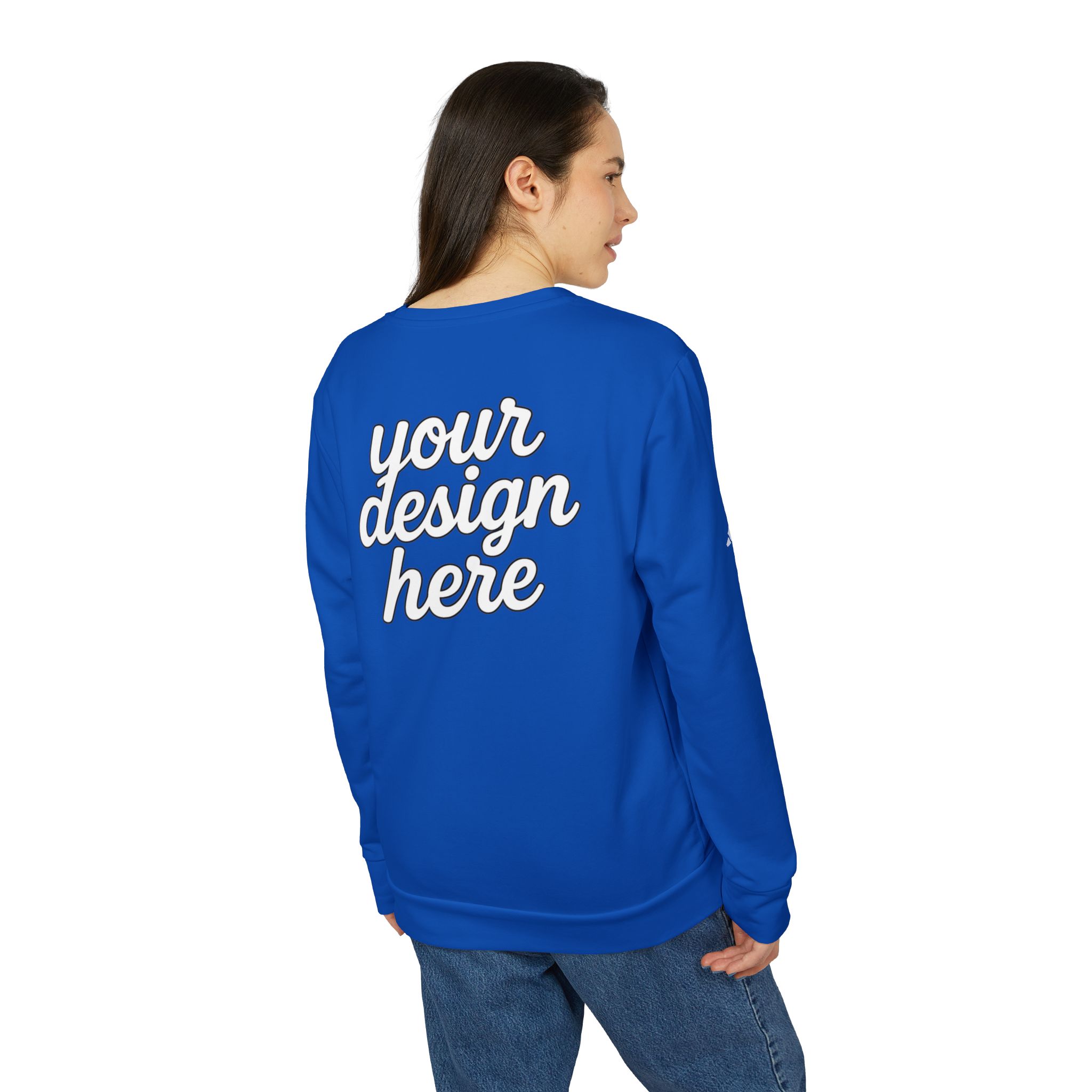 3222497577094888012_2048.jpeg Adidas Personalized Unisex Fleece Crewneck Sweatshirt, Cozy Gift, Custom Apparel, Fashion Layering, Winter Wardrobe Essential