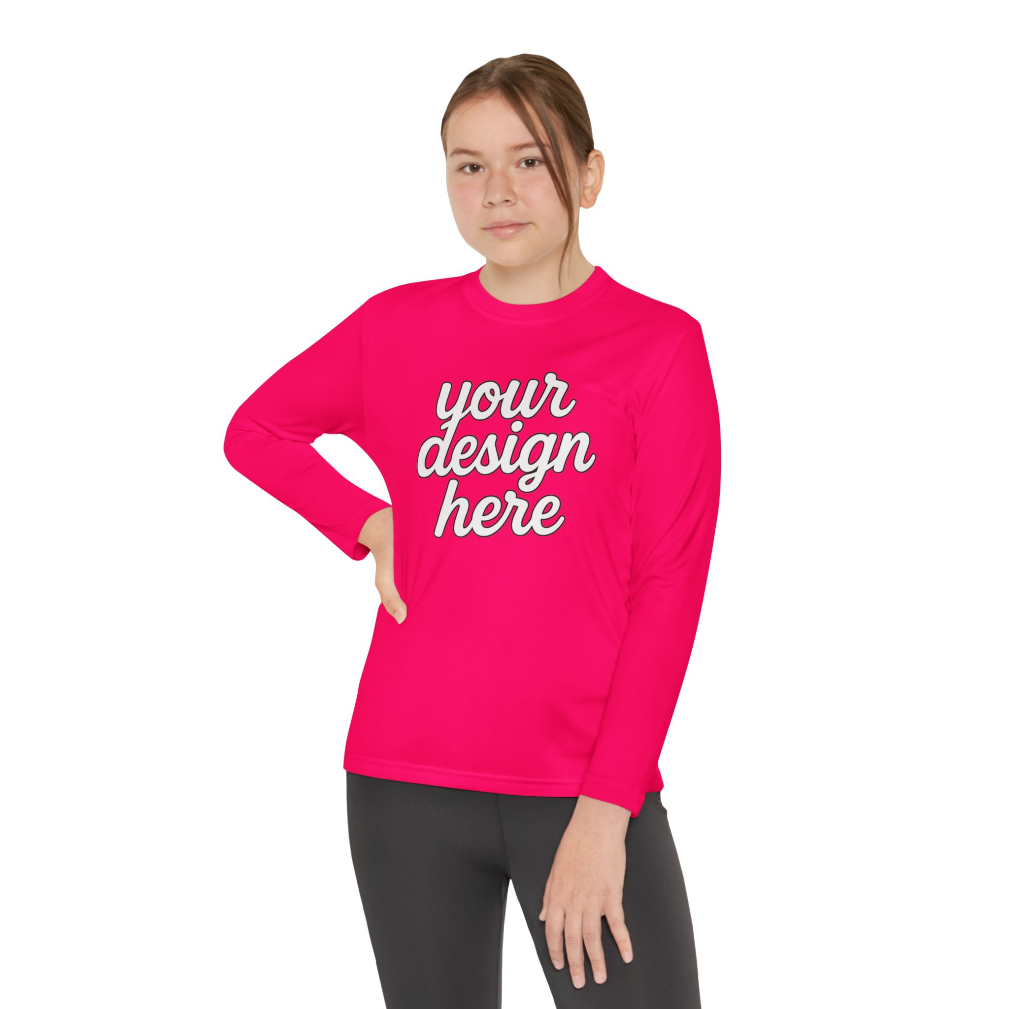 3258411276102696344_2048.webp Custom Youth Long Sleeve Tee for Active Kids, Personalized Athletic Shirt, Ideal for Sports, Birthdays, Gifts, Family Events