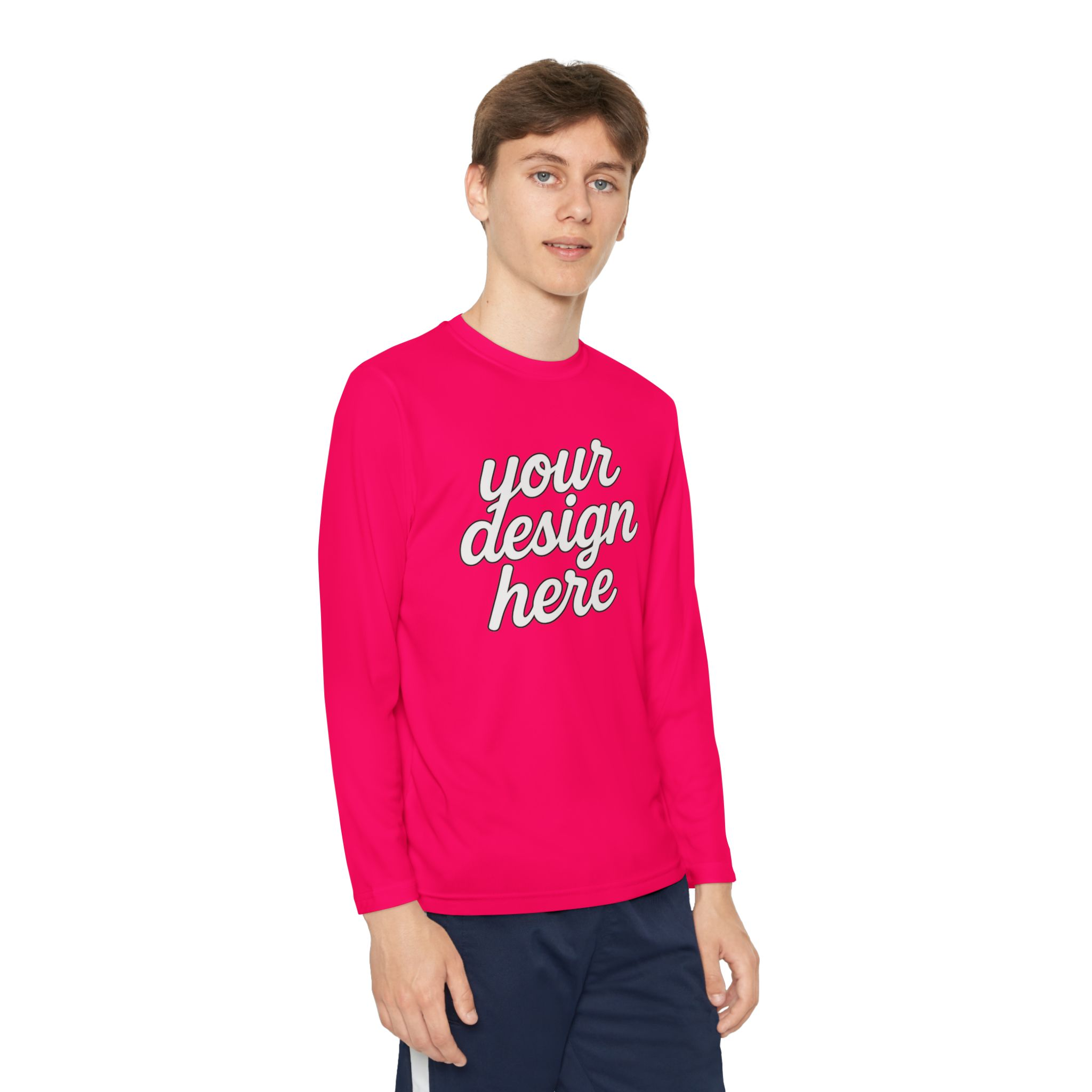 3480716900286230813_2048.webp Custom Youth Long Sleeve Tee for Active Kids, Personalized Athletic Shirt, Ideal for Sports, Birthdays, Gifts, Family Events