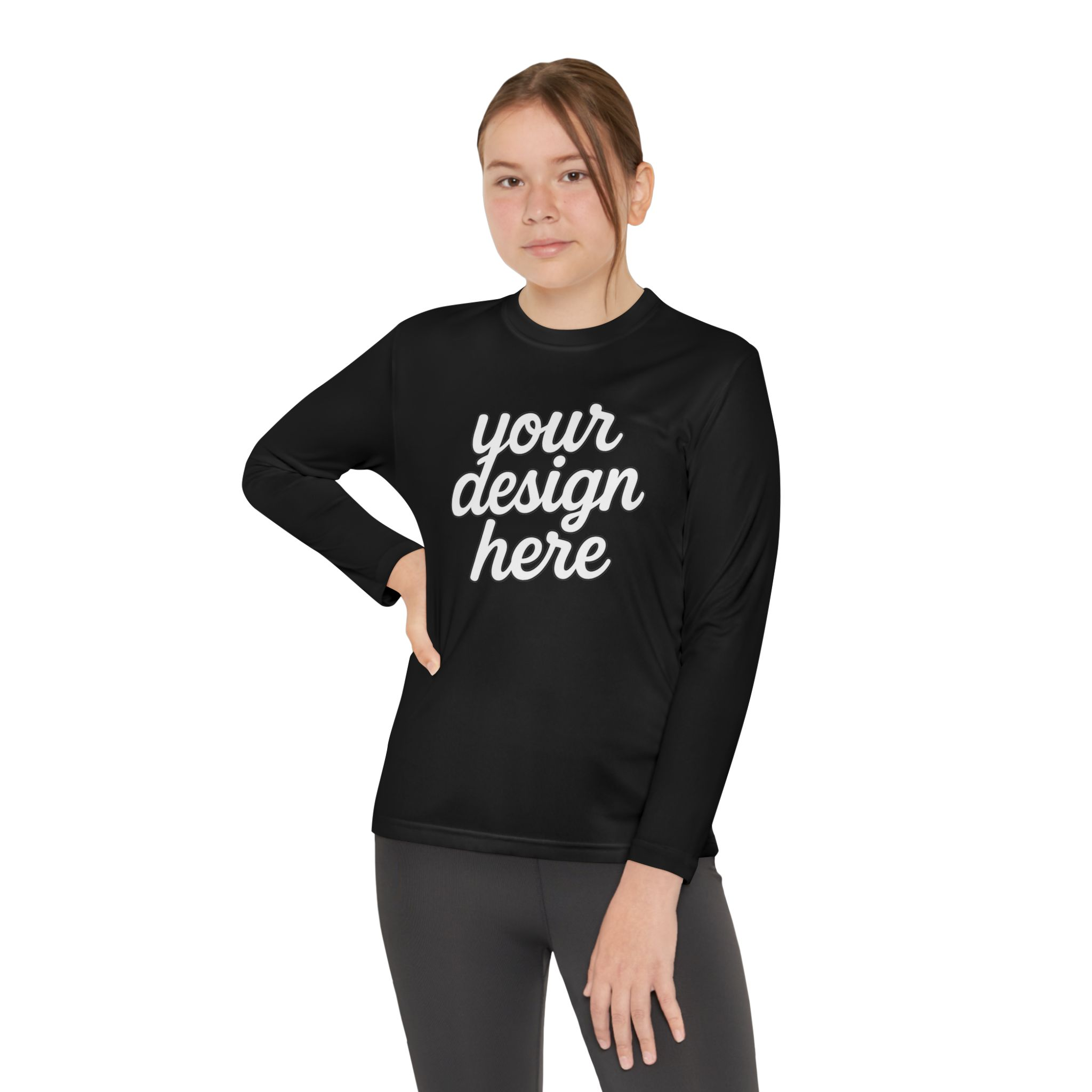 3650304628285857360_2048.webp Custom Youth Long Sleeve Tee for Active Kids, Personalized Athletic Shirt, Ideal for Sports, Birthdays, Gifts, Family Events