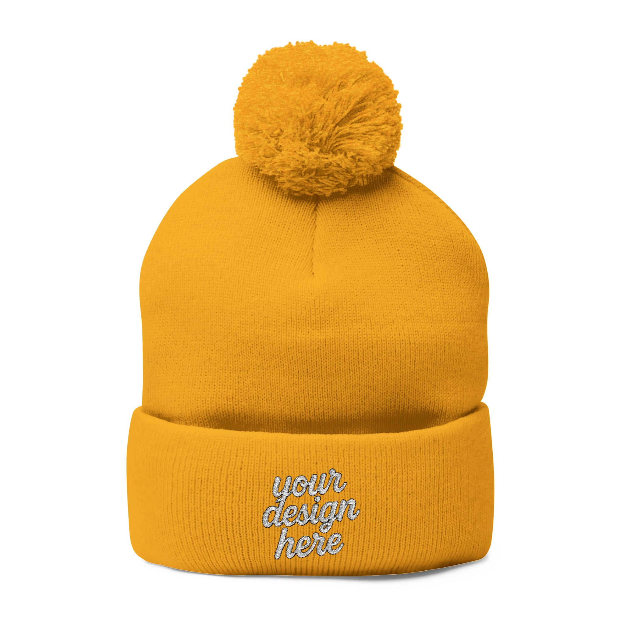 4093954062856550584_2048.webp Cozy Pom-Pom Knit Cap - Custom Embroidered Beanie, Winter Fashion Accessory, Gift for Him/Her, Winter Hat, Casual Headwear