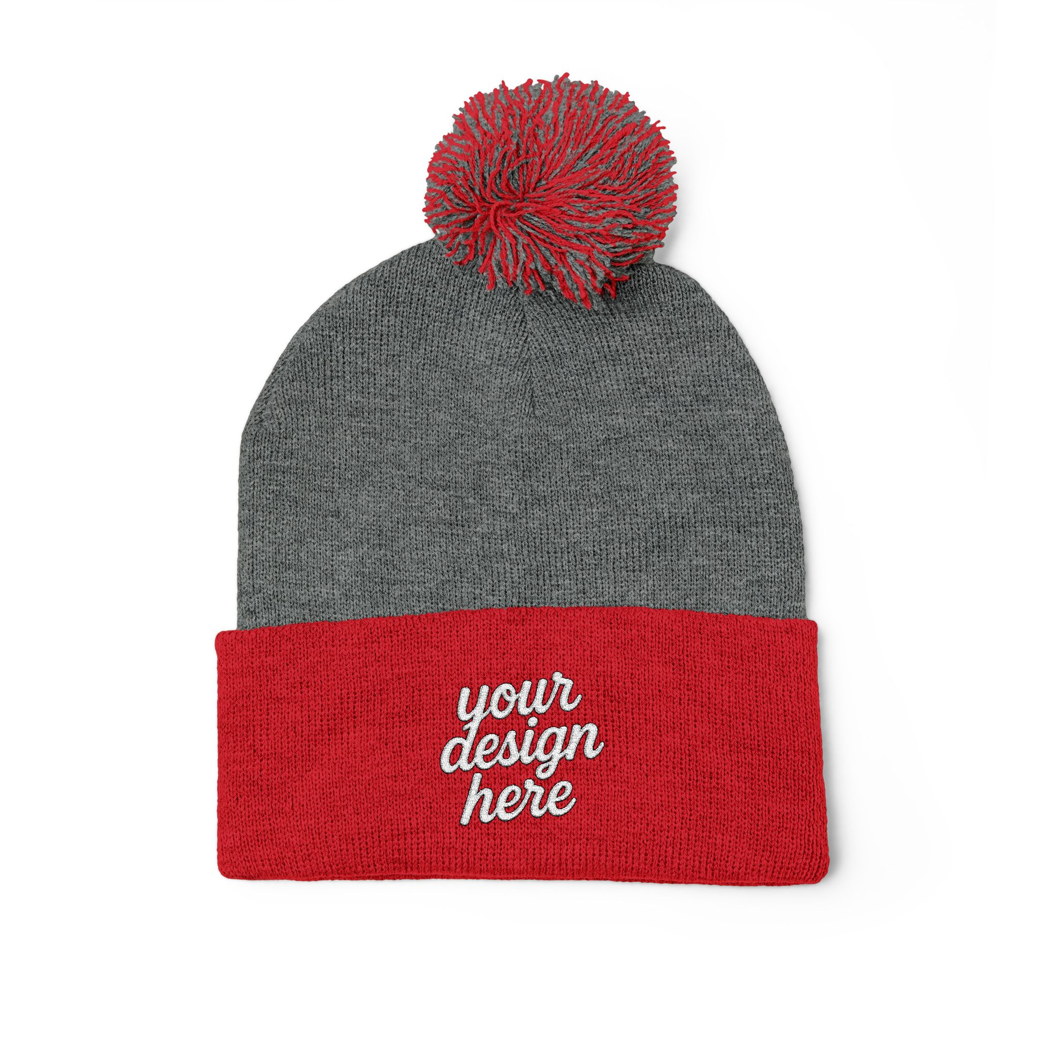 4415870287280873398_2048.webp Cozy Pom-Pom Knit Cap - Custom Embroidered Beanie, Winter Fashion Accessory, Gift for Him/Her, Winter Hat, Casual Headwear