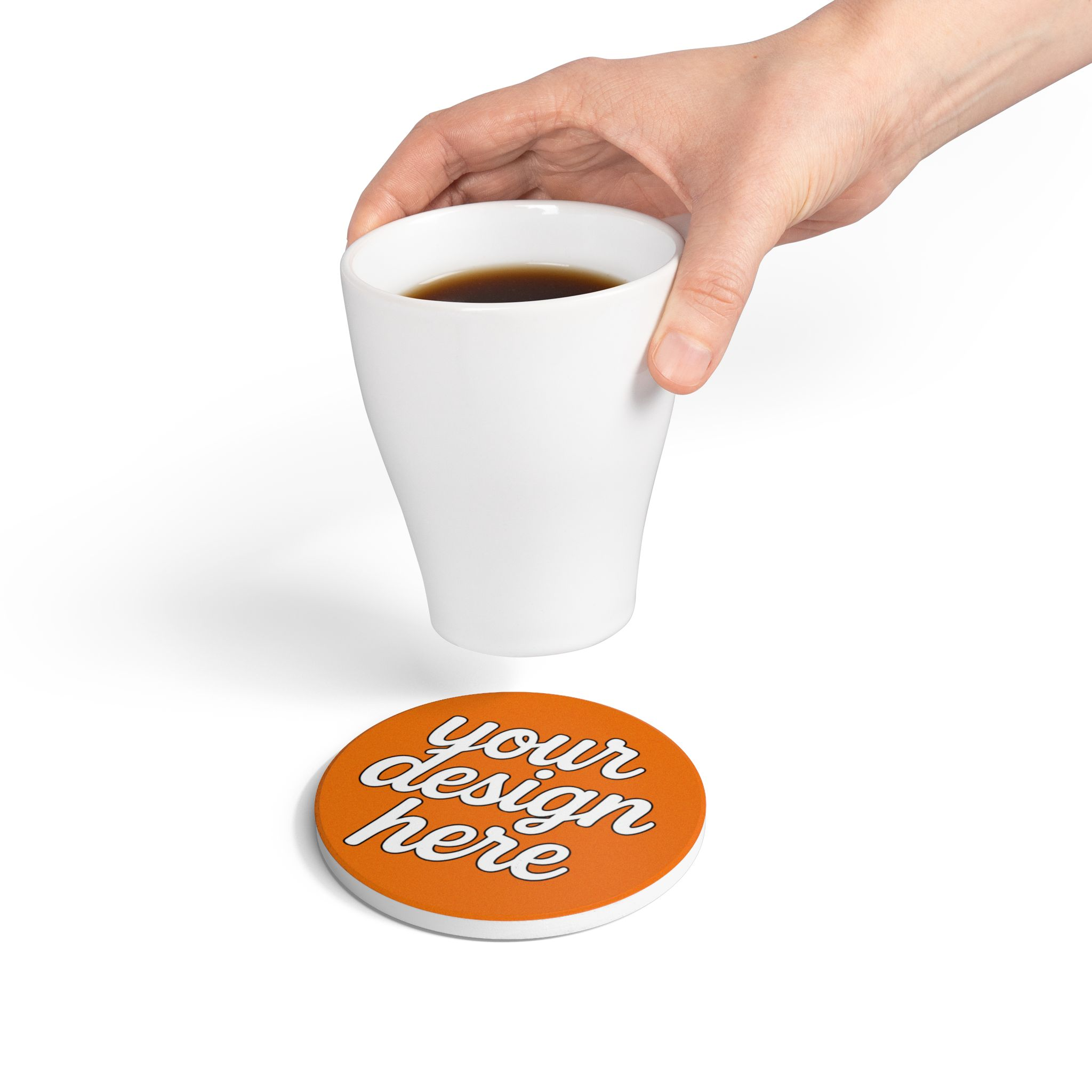 5106727838706845994_2048.webp Customizable Orange Ceramic Coaster, Stylish Drink Coaster, Personalized Gift, Home Bar Decor, Kitchen Accessory, Housewarming Gift