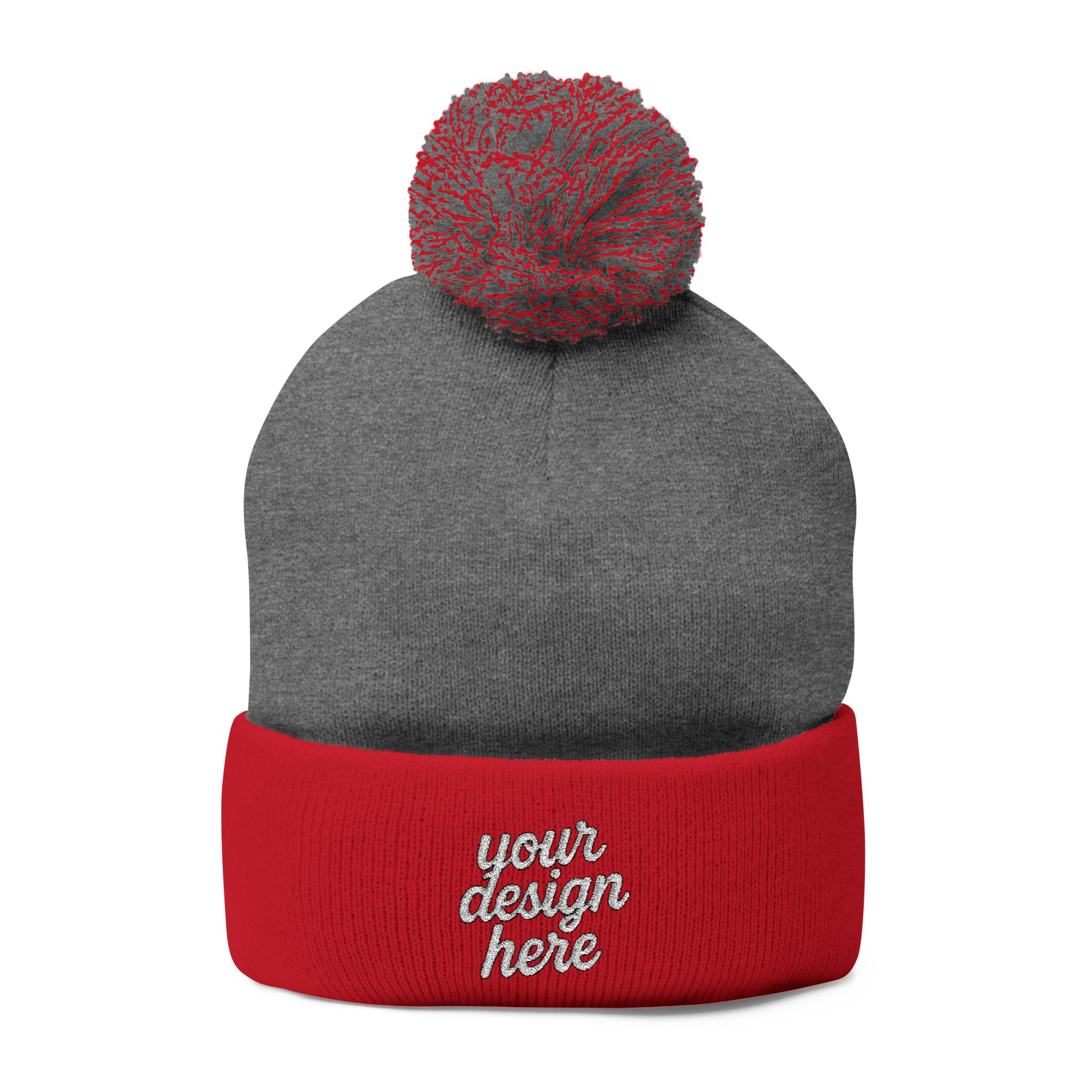 5540446063514223896_2048.webp Cozy Pom-Pom Knit Cap - Custom Embroidered Beanie, Winter Fashion Accessory, Gift for Him/Her, Winter Hat, Casual Headwear