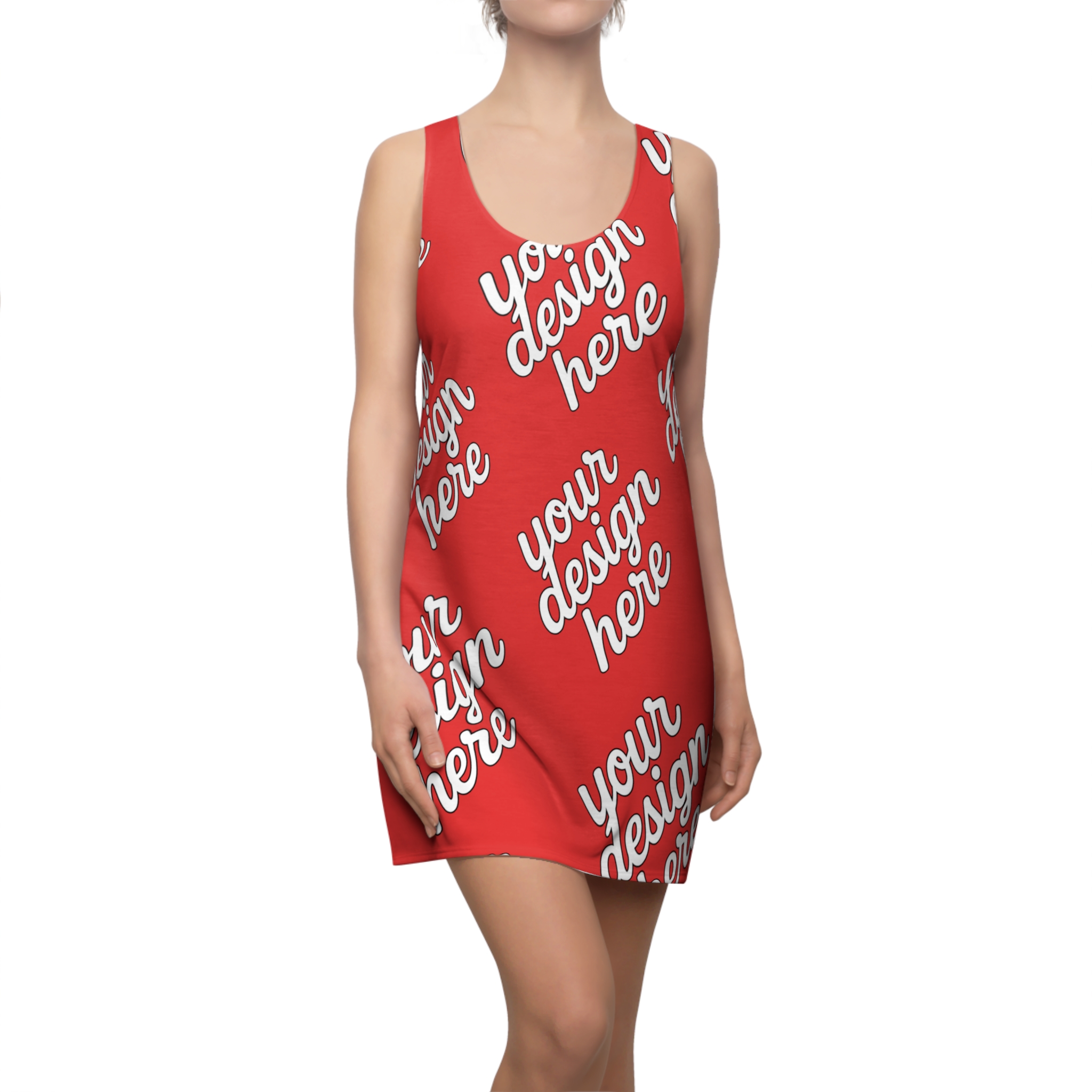 5884581624864598774_2048.jpeg Chic Customizable Racerback Dress, Summer Dress, Casual Wear, Gift for Her, Personalized Racerback Dress