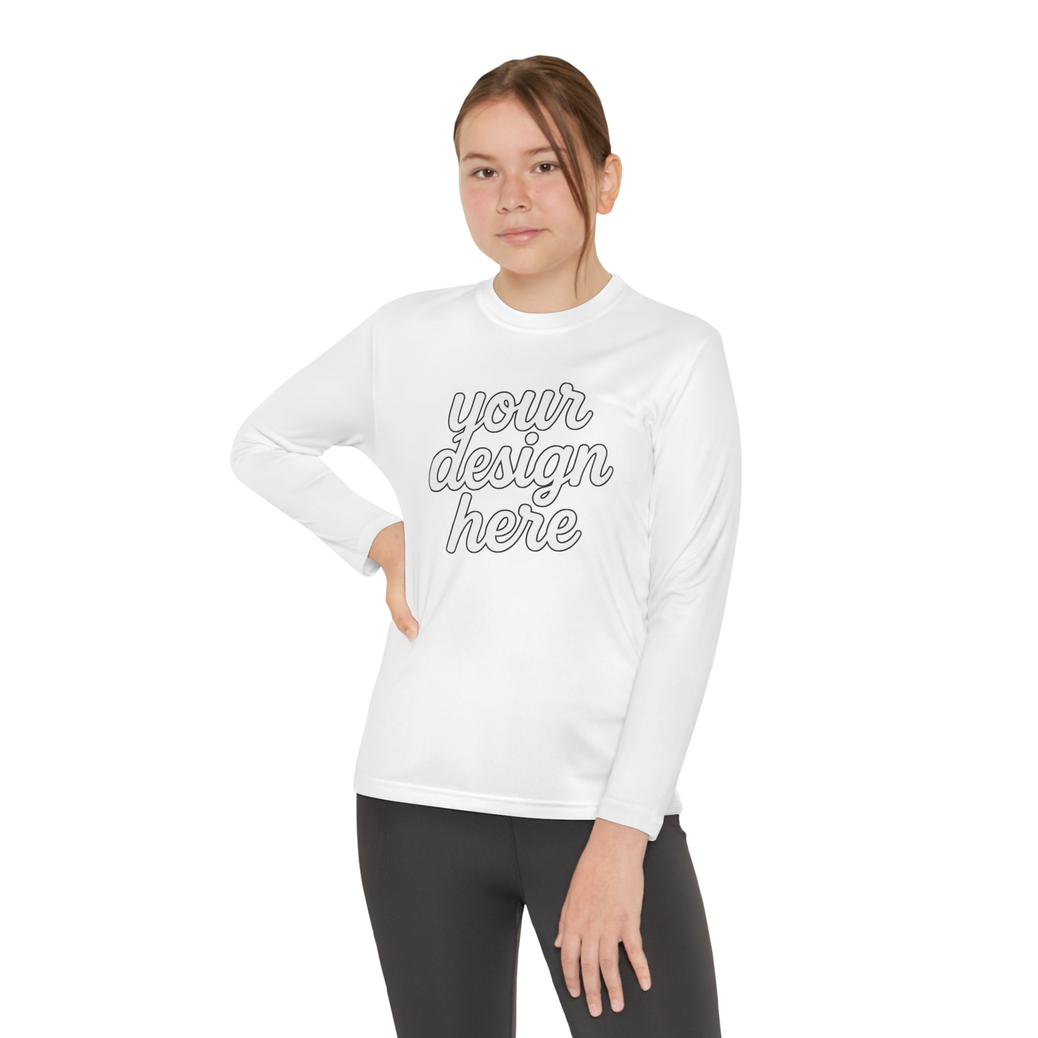 6095311064967505214_2048.webp Custom Youth Long Sleeve Tee for Active Kids, Personalized Athletic Shirt, Ideal for Sports, Birthdays, Gifts, Family Events