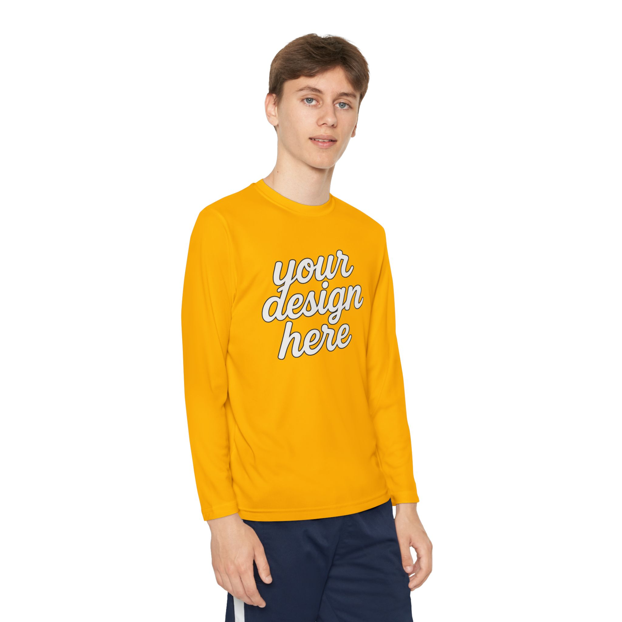 7174139297502991937_2048.webp Custom Youth Long Sleeve Tee for Active Kids, Personalized Athletic Shirt, Ideal for Sports, Birthdays, Gifts, Family Events