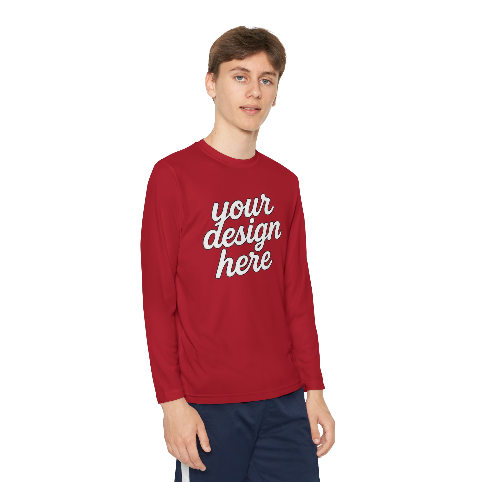 7465938549431689499_2048.webp Custom Youth Long Sleeve Tee for Active Kids, Personalized Athletic Shirt, Ideal for Sports, Birthdays, Gifts, Family Events