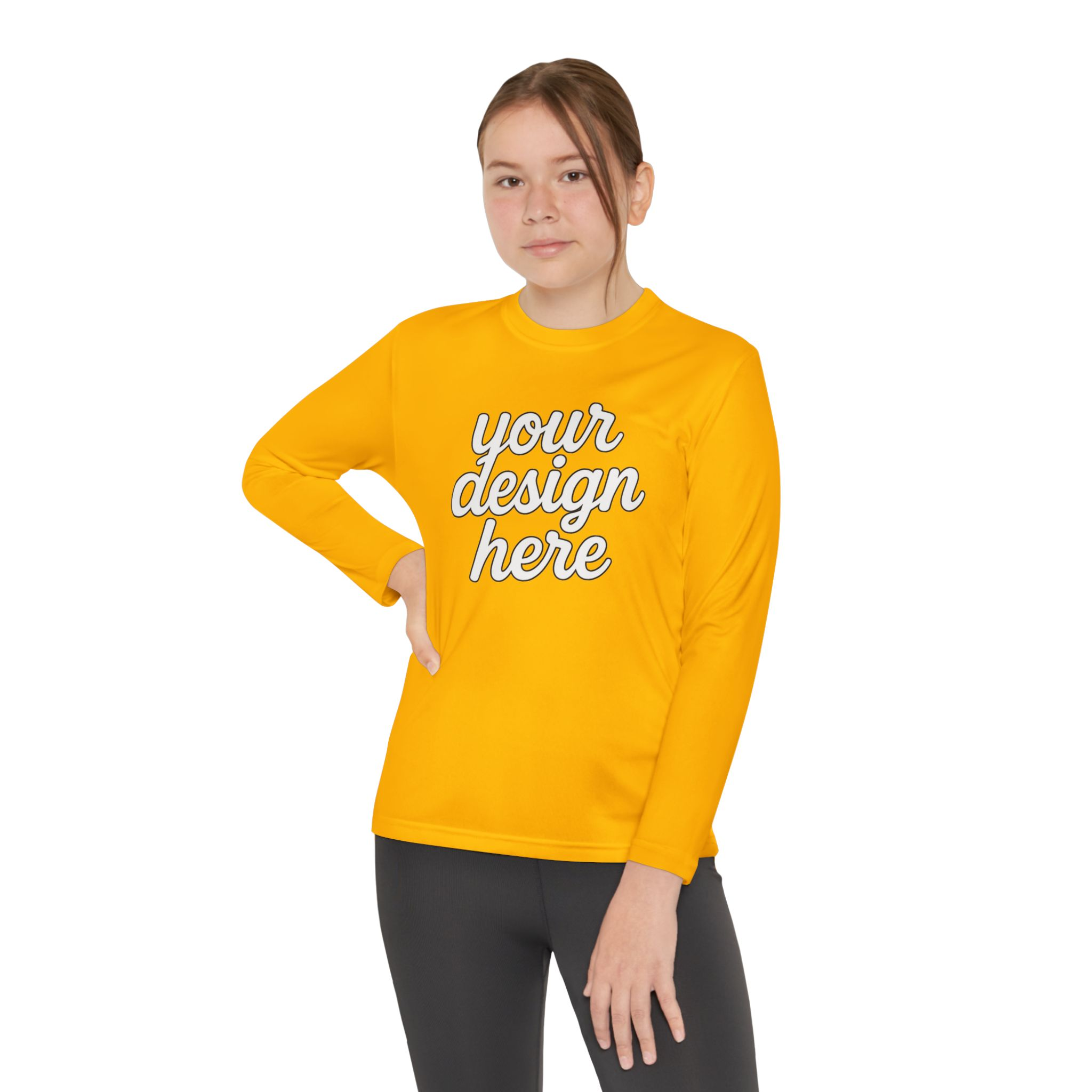 7968794090558226371_2048.webp Custom Youth Long Sleeve Tee for Active Kids, Personalized Athletic Shirt, Ideal for Sports, Birthdays, Gifts, Family Events
