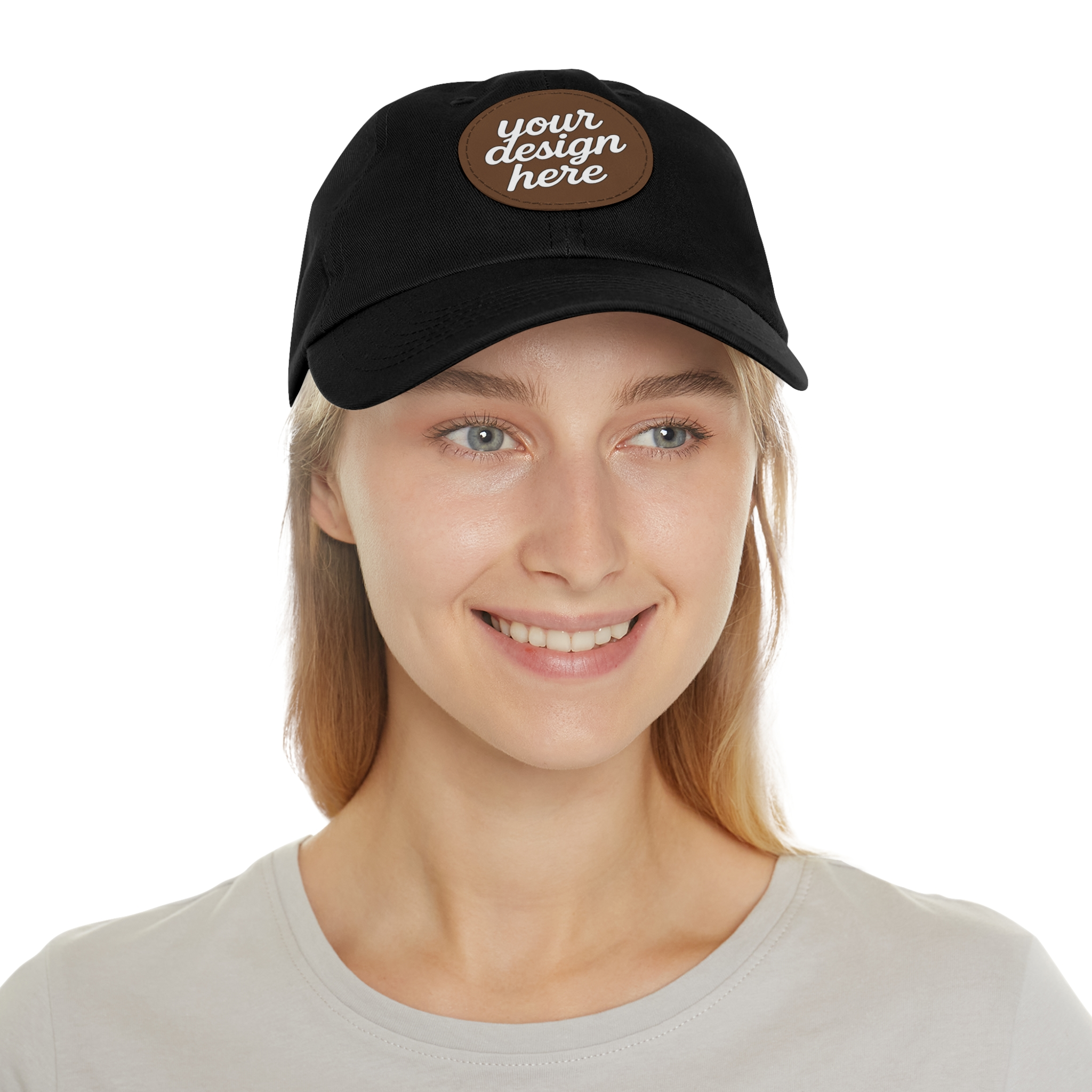 8655579080398136373_2048.webp Dad Hat with Custom Leather Patch, Personalized Gift for Dad, Casual Summer Hat, Adjustable Cap, Father's Day Gift, Gift for Him